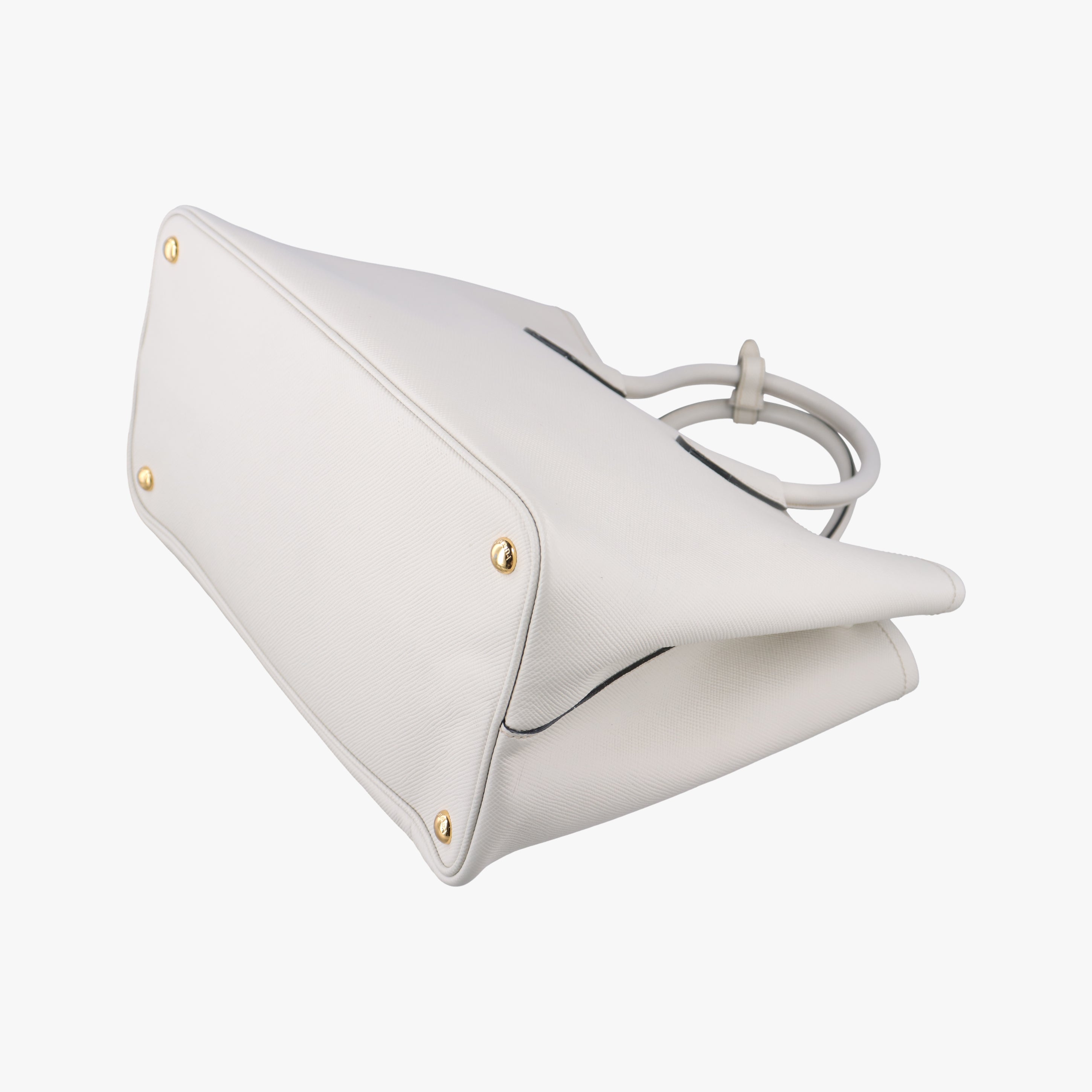 Secondhand Prada Double Cuir White SAFFIANO Leather BN2755 handbag | stylenewstar