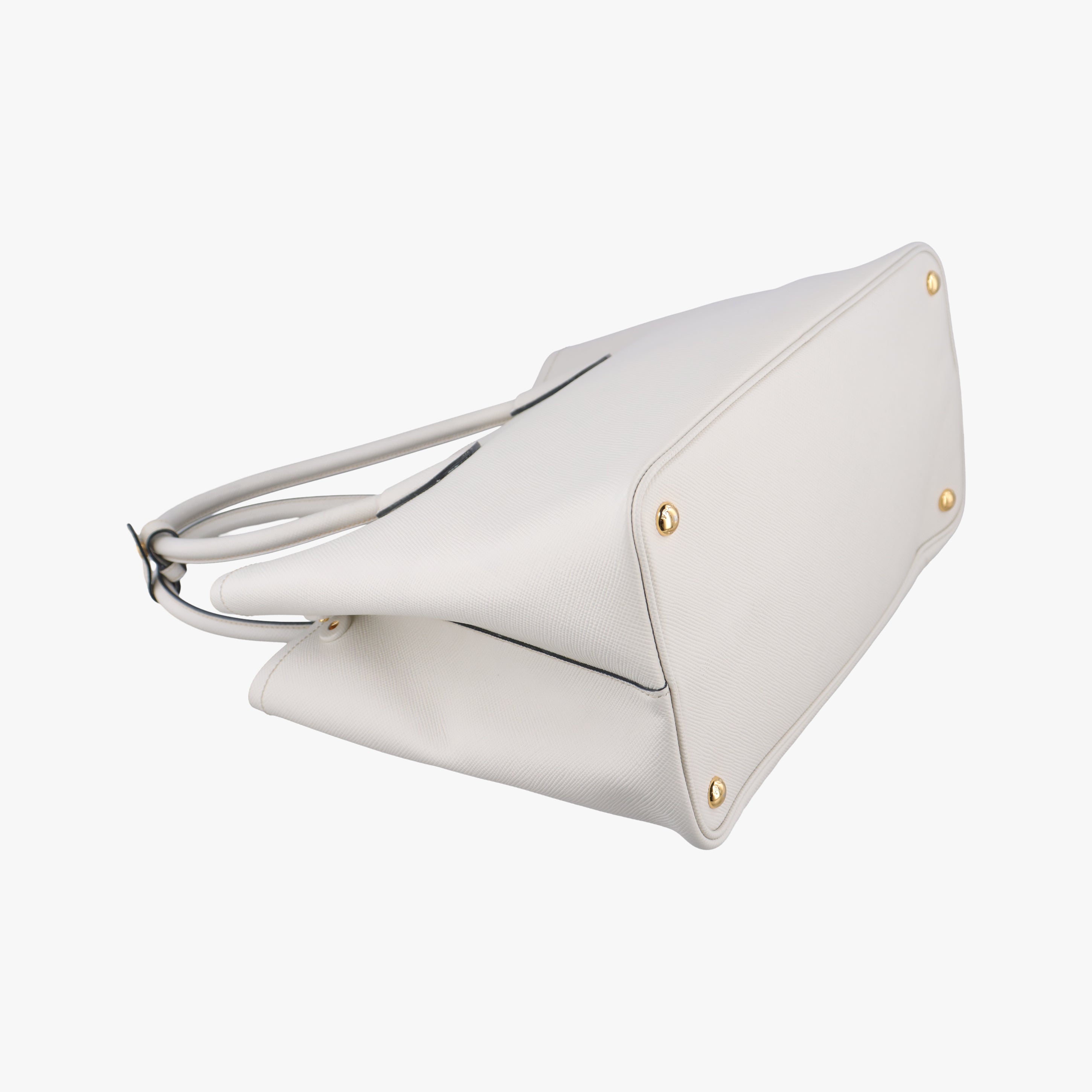 Secondhand Prada Double Cuir White SAFFIANO Leather BN2755 handbag | stylenewstar