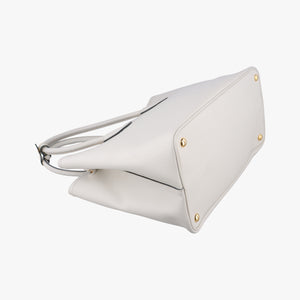 Secondhand Prada Double Cuir White SAFFIANO Leather BN2755 handbag | stylenewstar