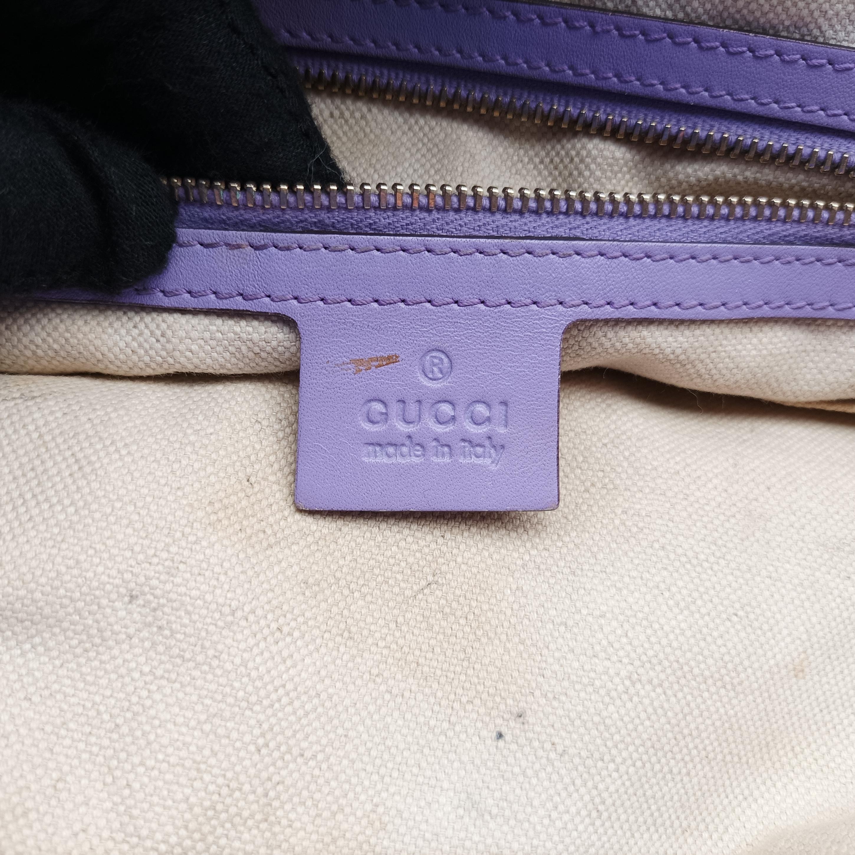 Pre-owned Gucci GG Craft Purple Leather 247209 shoulderbag | stylenewstar