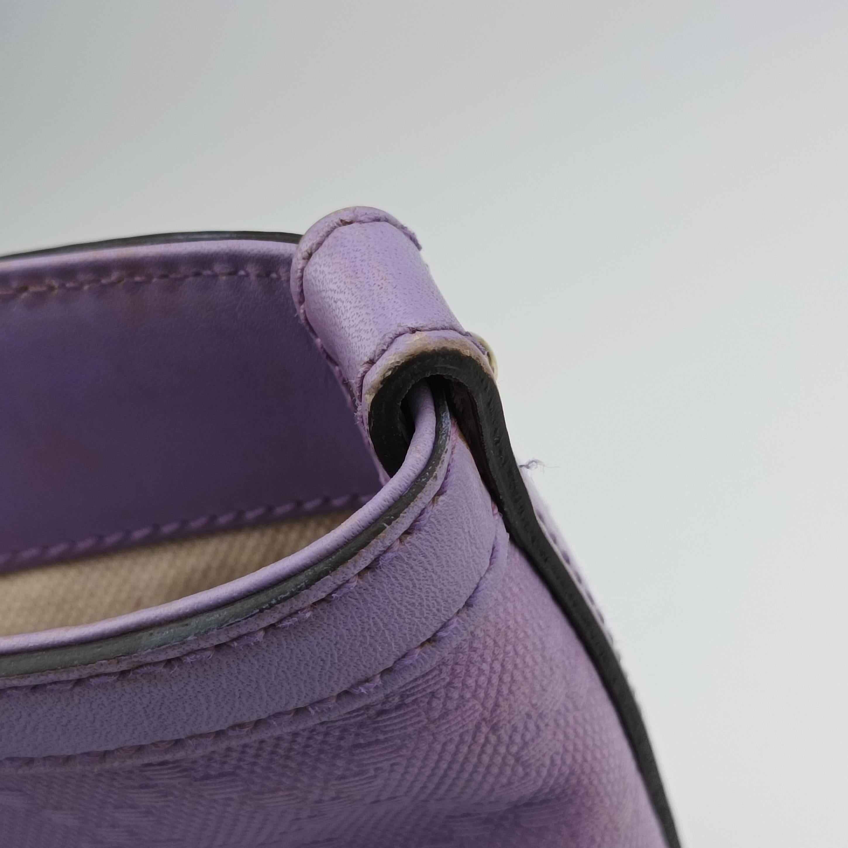 Pre-owned Gucci GG Craft Purple Leather 247209 shoulderbag | stylenewstar