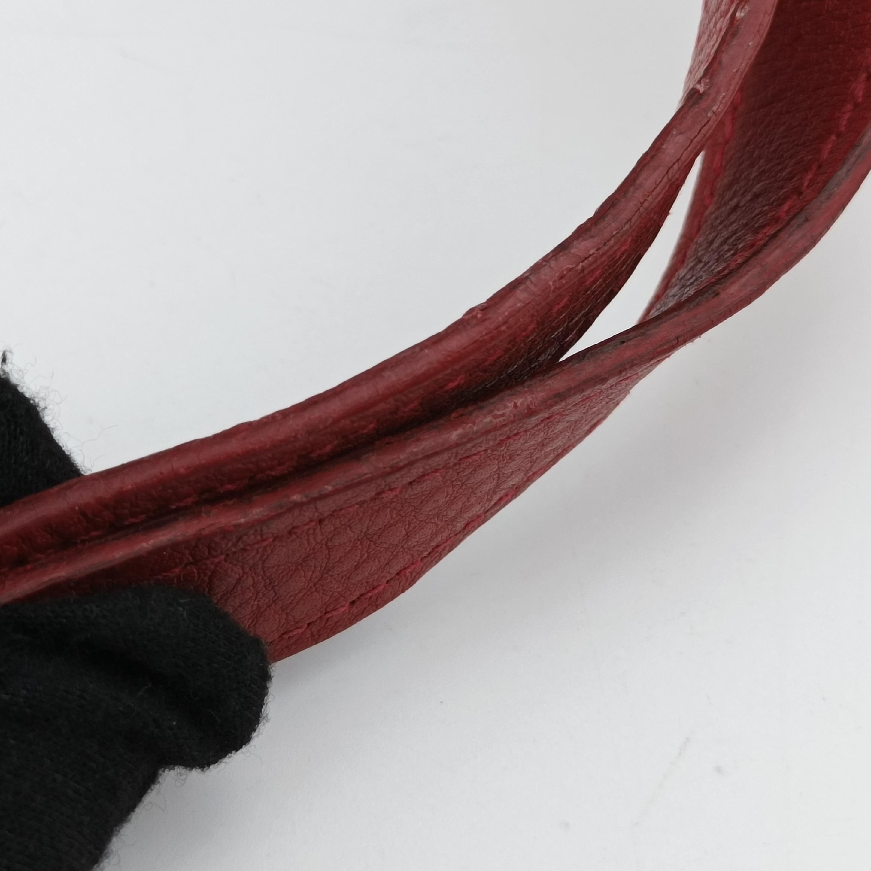 Vintage Prada Triangle Logo Red Leather  shoulderbag | stylenewstar