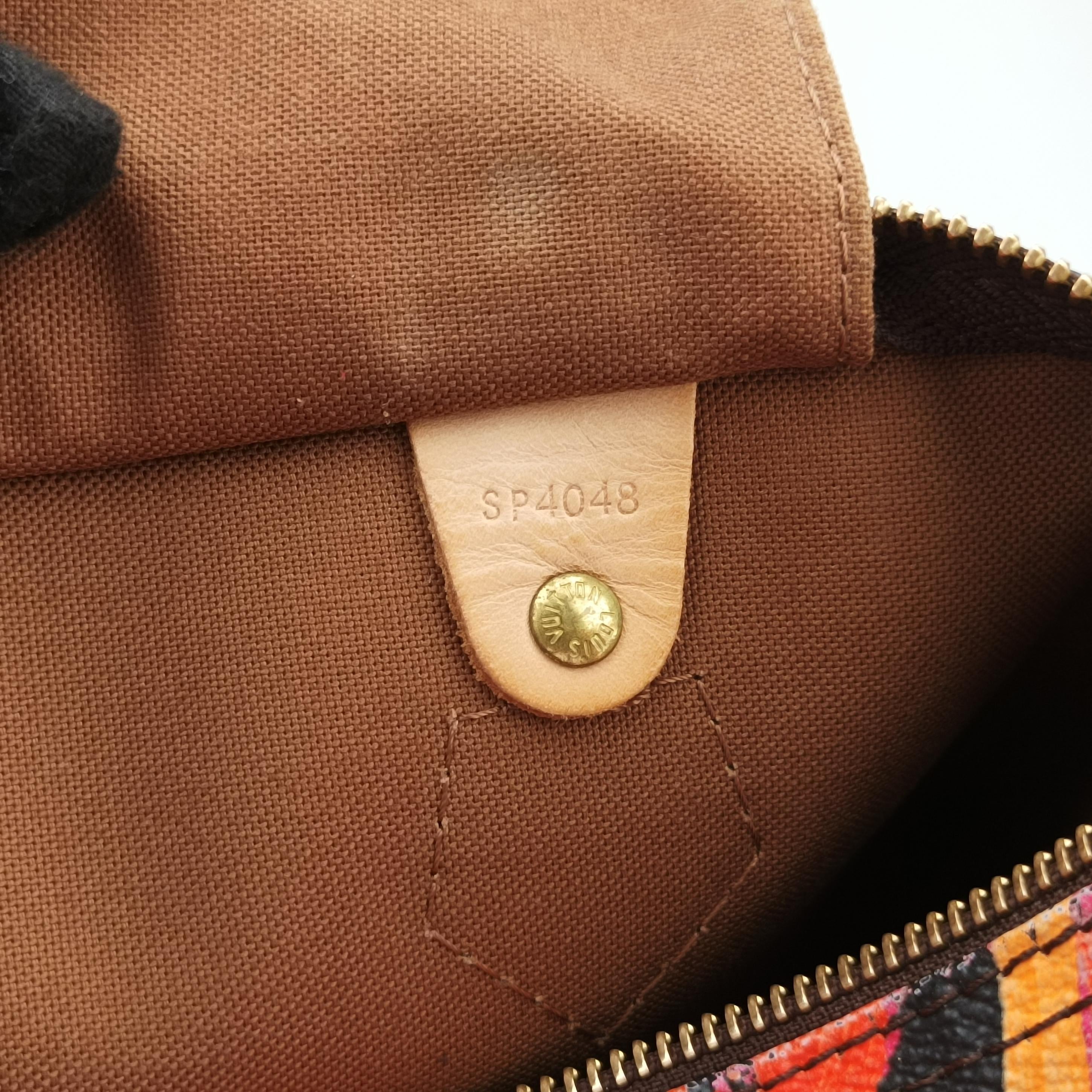 Secondhand Louis Vuitton SPEEDY 30 brown×Multicolor Monogram Rose M48610 handbag | stylenewstar