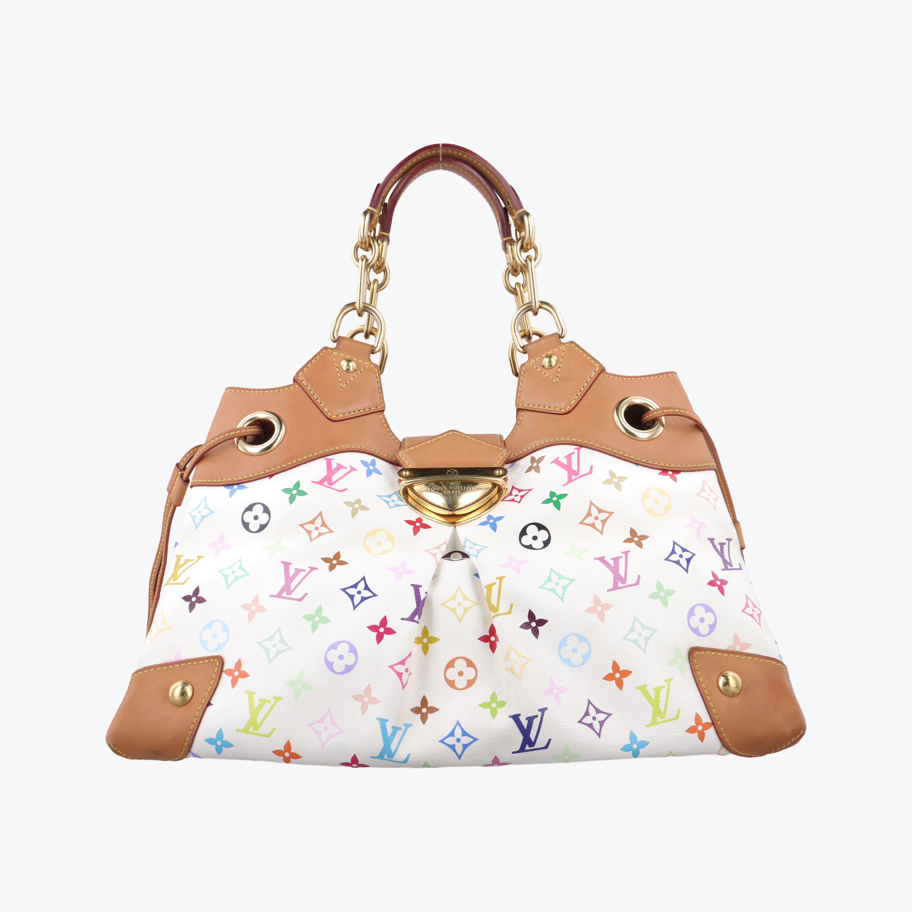 Pre-owned Louis Vuitton URSULA White Monogram Multicolor M40123 handbag | stylenewstar