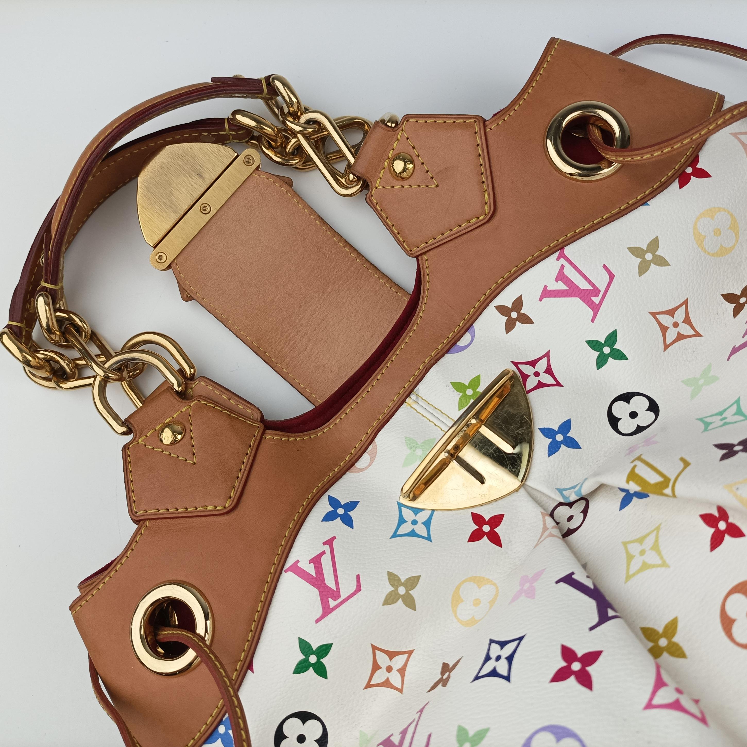 Pre-owned Louis Vuitton URSULA White Monogram Multicolor M40123 handbag | stylenewstar