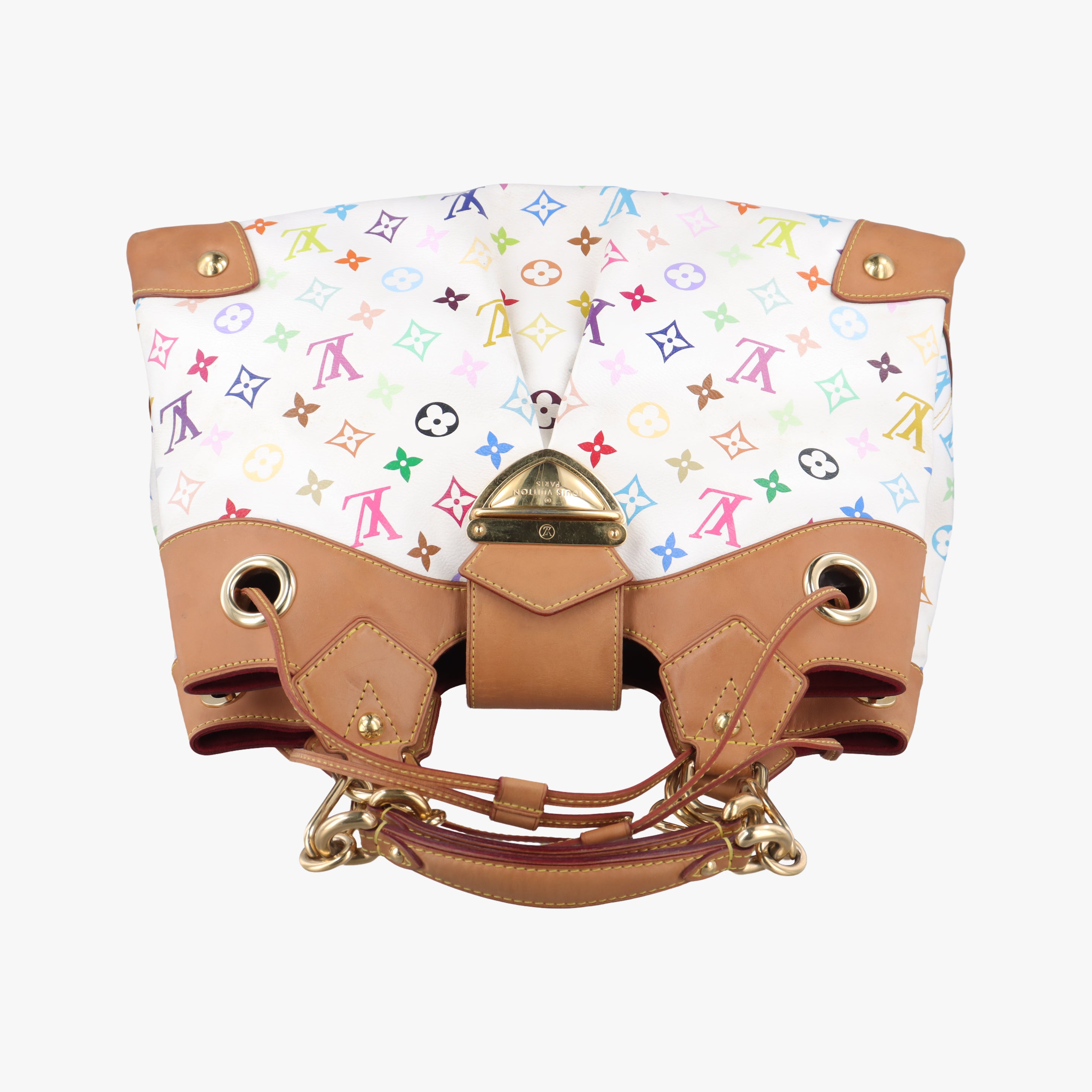 Pre-owned Louis Vuitton URSULA White Monogram Multicolor M40123 handbag | stylenewstar