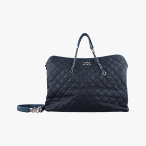 Vintage Chanel French Riviera Hobo Dark Navy Leather A66804 shoulderbag | stylenewstar