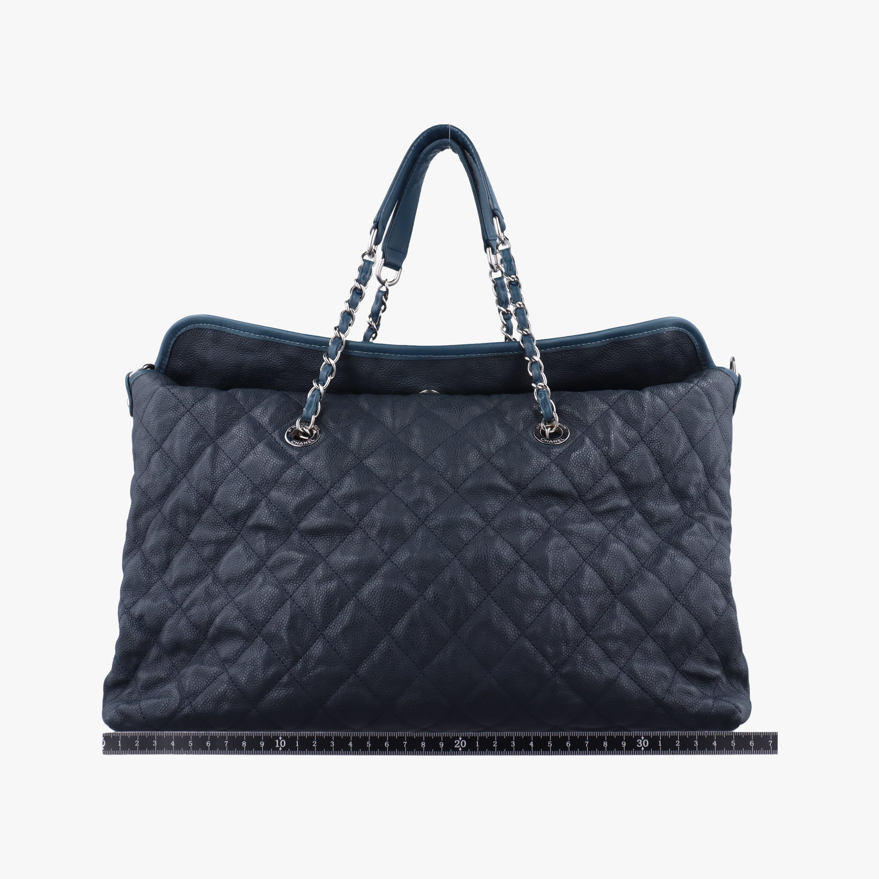 Vintage Chanel French Riviera Hobo Dark Navy Leather A66804 shoulderbag | stylenewstar