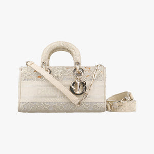 Pre-owned Christian Dior D JOY Beige fabric  shoulderbag | stylenewstar