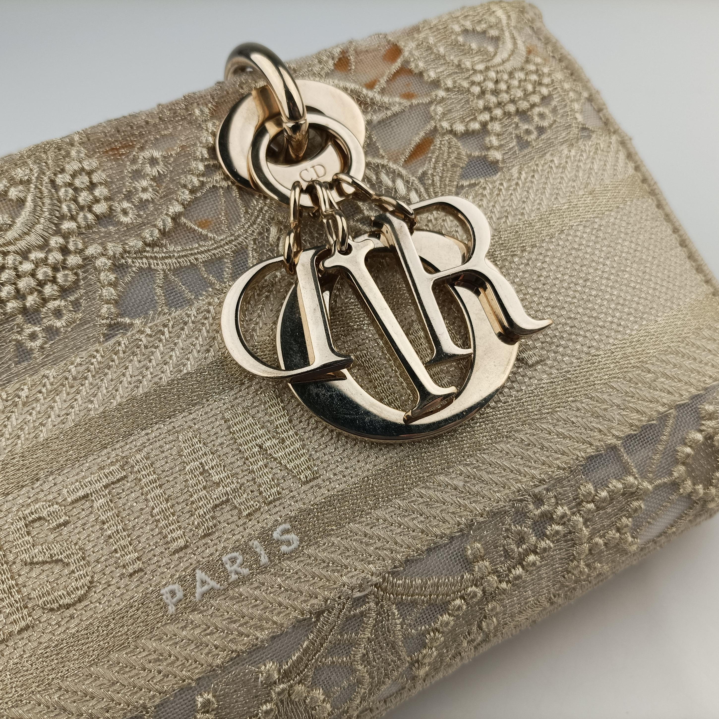 Pre-owned Christian Dior D JOY Beige fabric  shoulderbag | stylenewstar