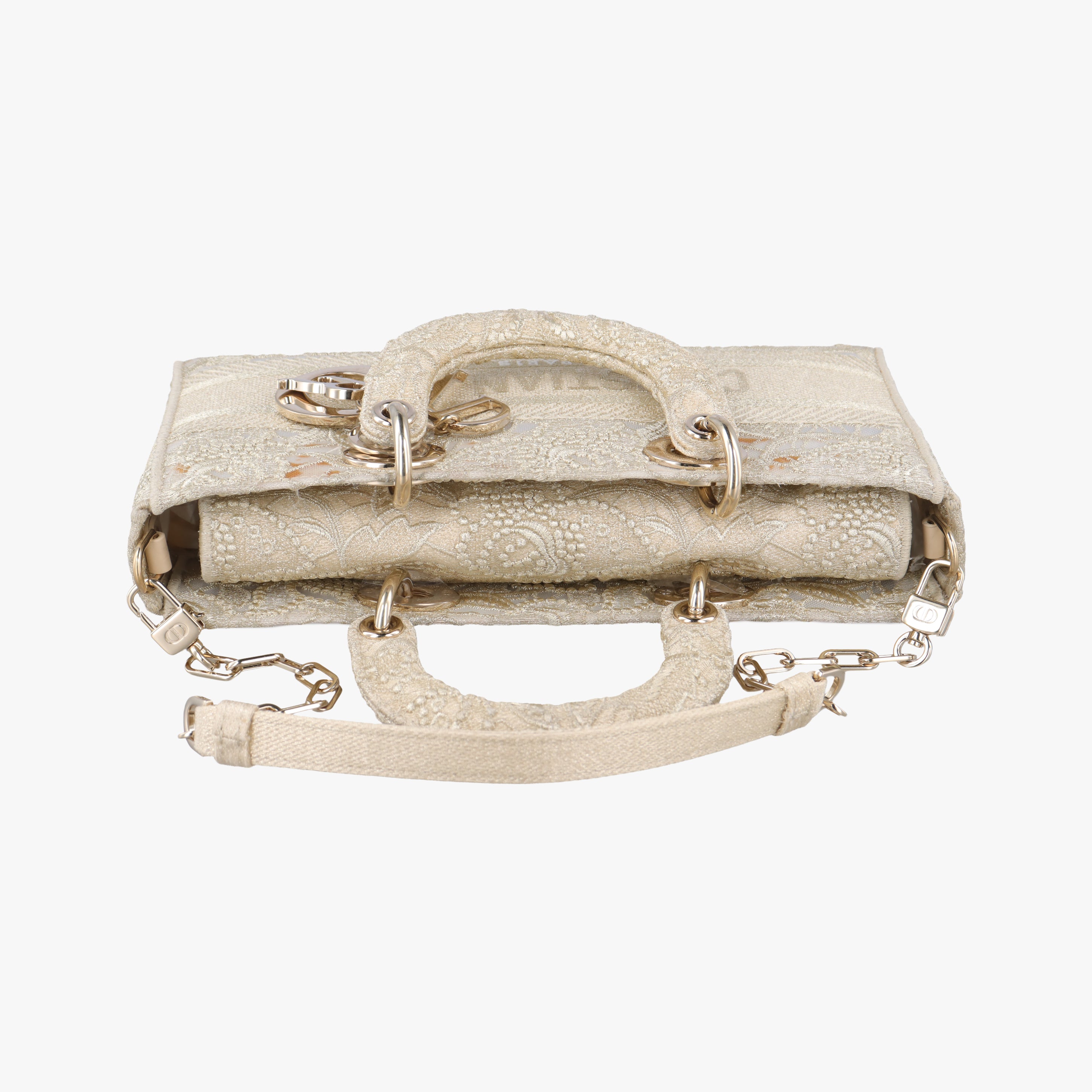 Pre-owned Christian Dior D JOY Beige fabric  shoulderbag | stylenewstar