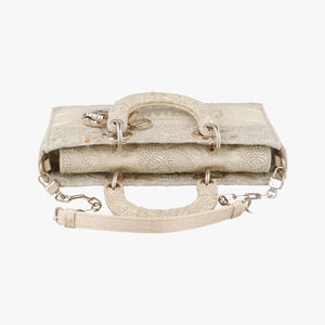 Pre-owned Christian Dior D JOY Beige fabric  shoulderbag | stylenewstar