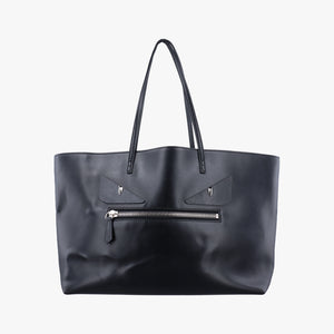 Pre-owned Fendi Hollow Tote Black Leather 8BH185 handbag | stylenewstar