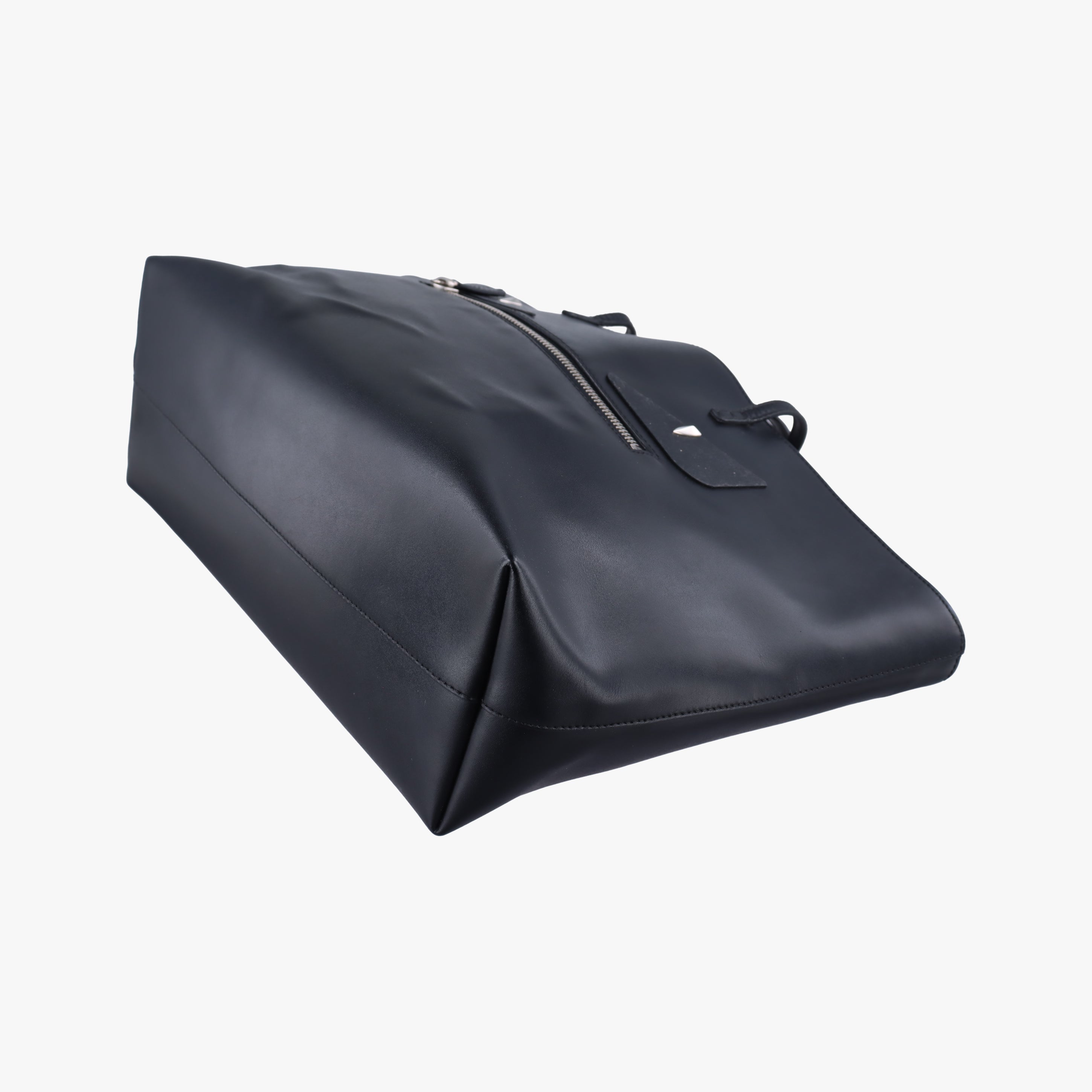 Pre-owned Fendi Hollow Tote Black Leather 8BH185 handbag | stylenewstar