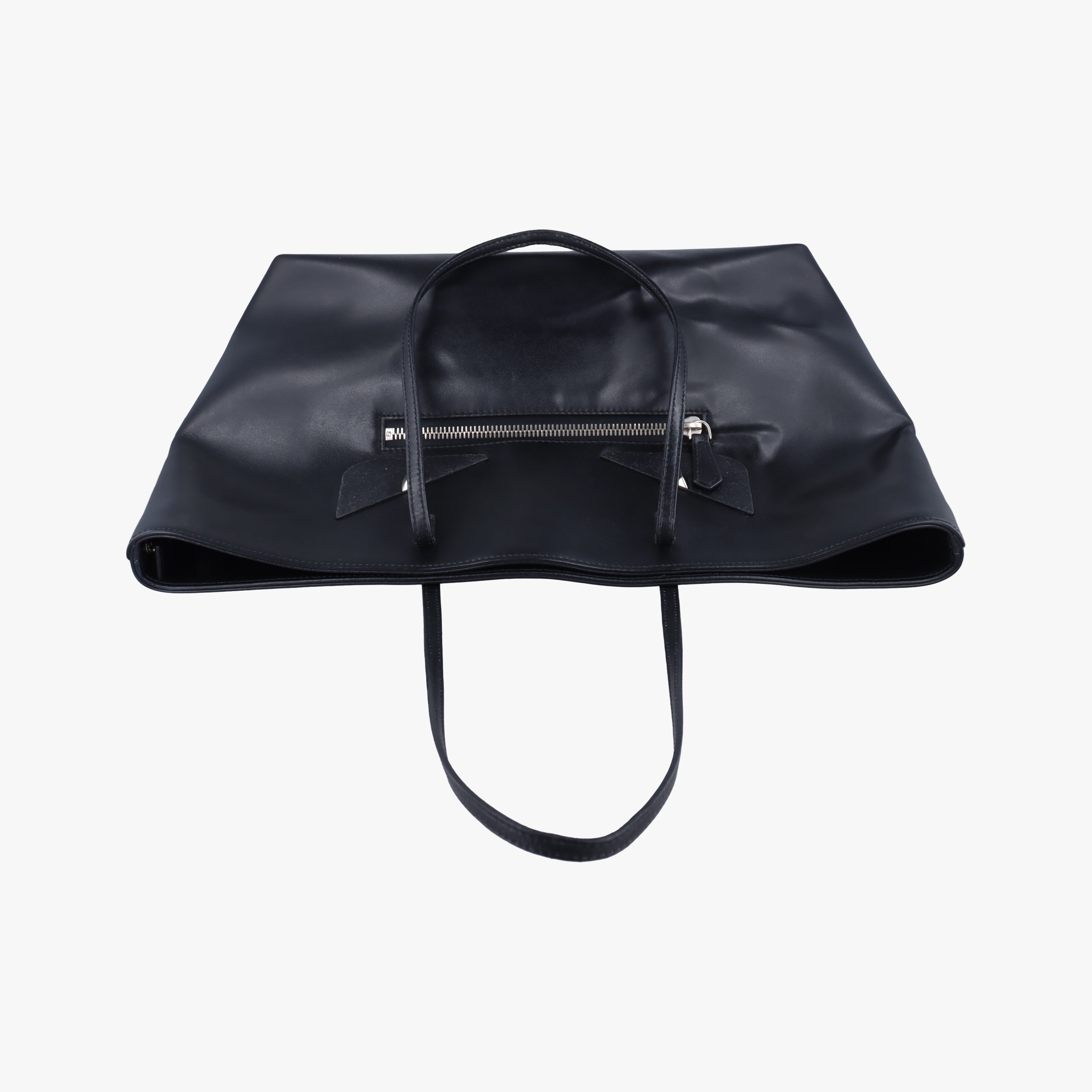 Pre-owned Fendi Hollow Tote Black Leather 8BH185 handbag | stylenewstar