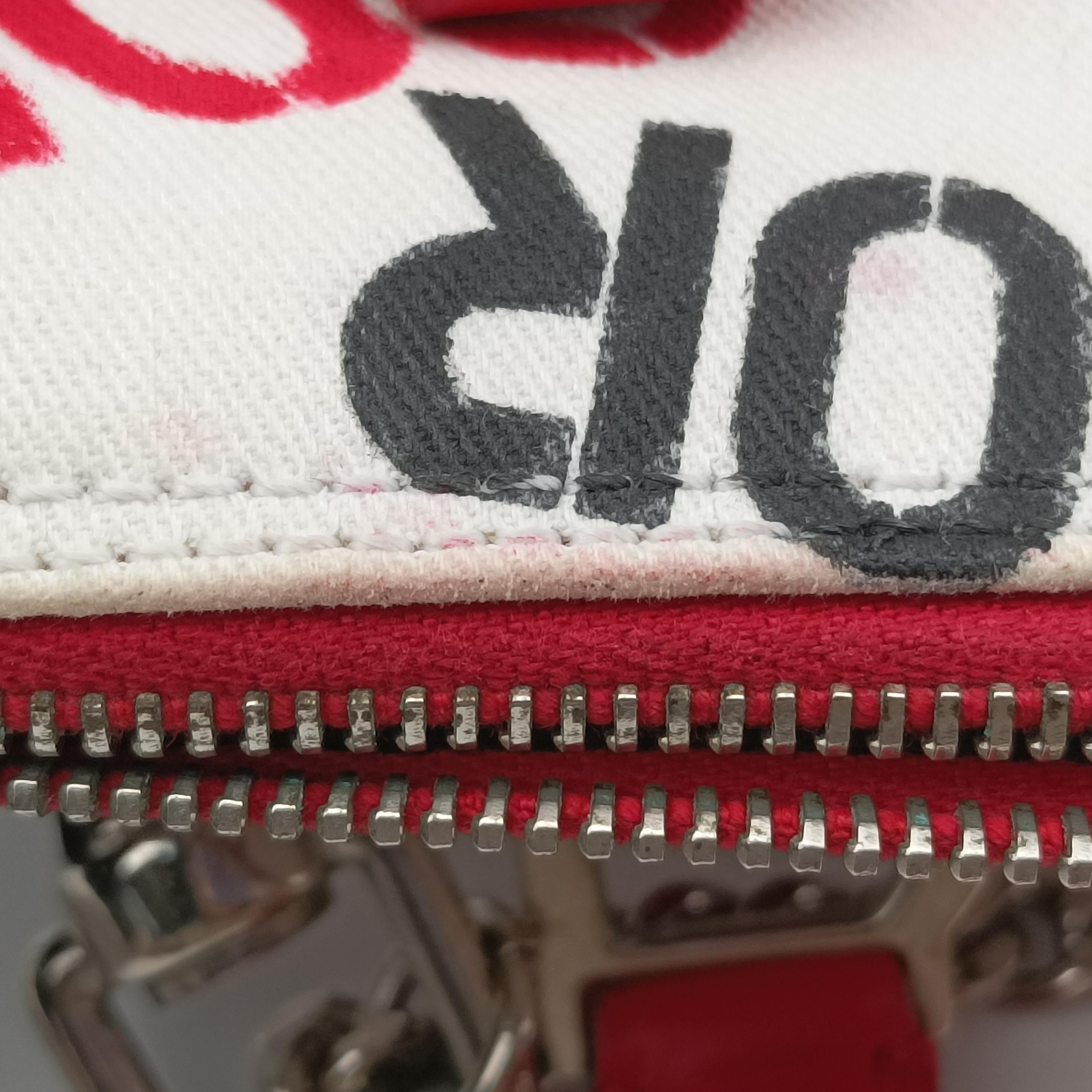Pre-owned Christian Dior Hardcore White x Red x Black canvas  handbag | stylenewstar