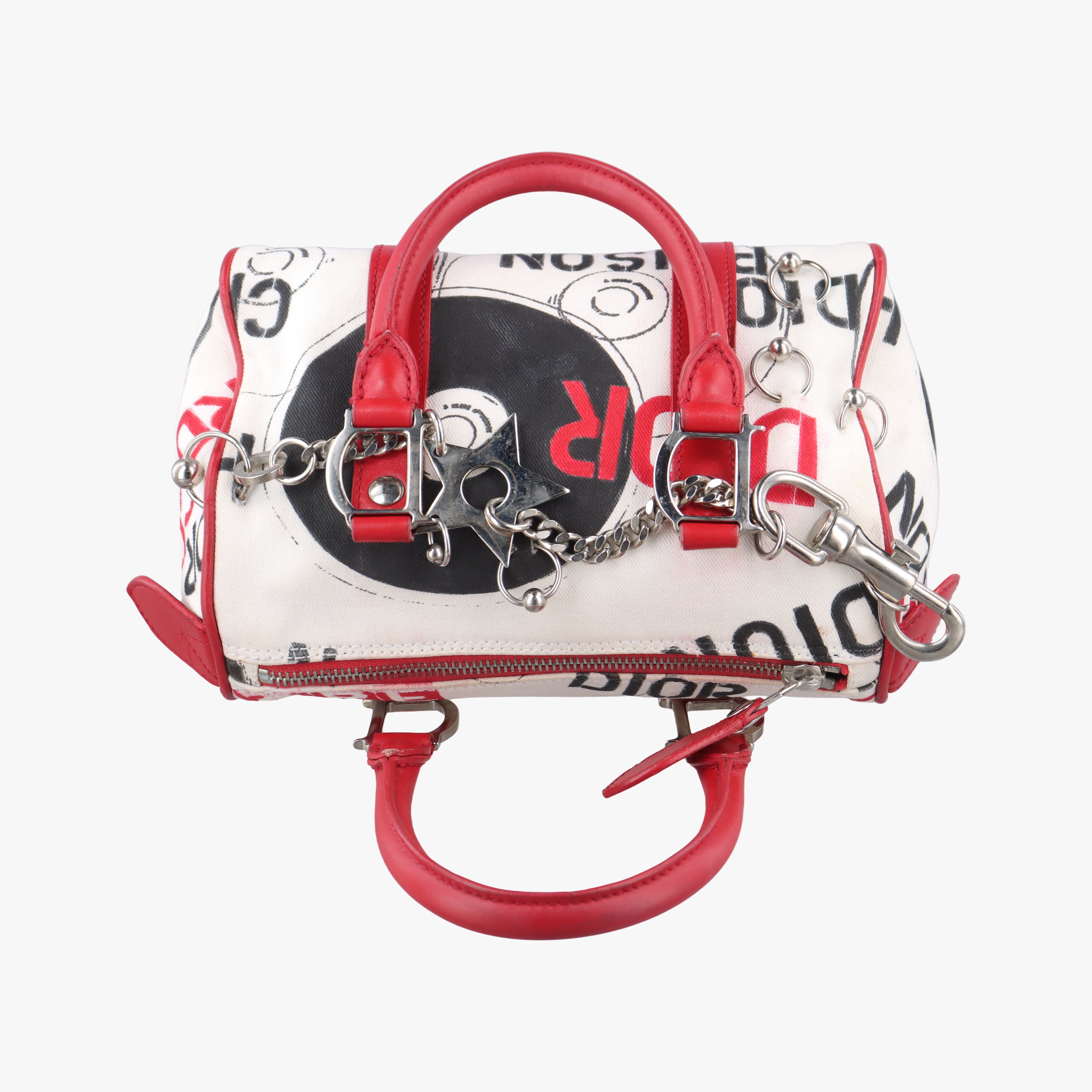 Pre-owned Christian Dior Hardcore White x Red x Black canvas  handbag | stylenewstar