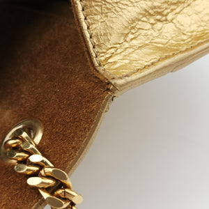 Pre-owned Yves Saint Laurent Monogram Fringe Golden Leather 381668 shoulderbag | stylenewstar