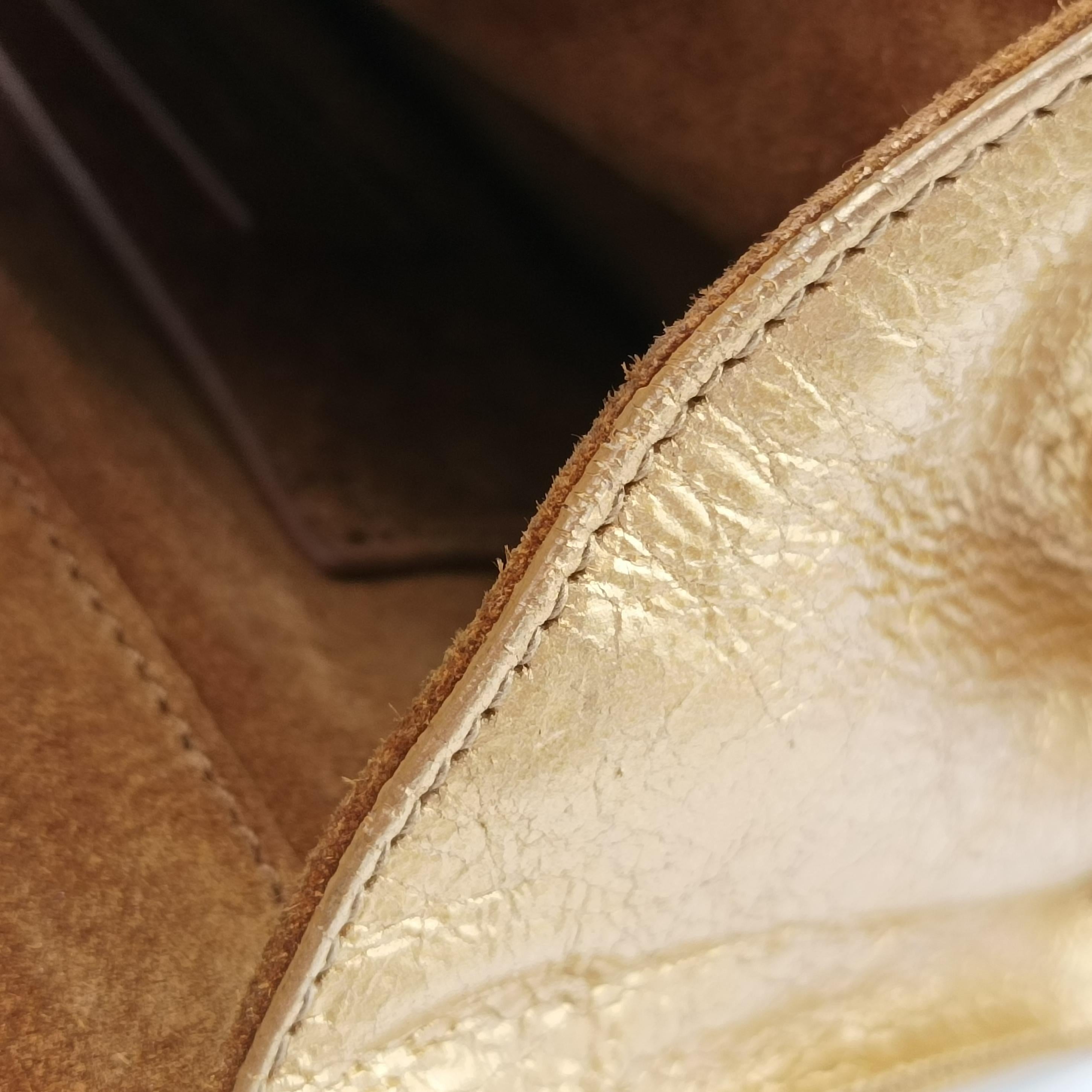 Pre-owned Yves Saint Laurent Monogram Fringe Golden Leather 381668 shoulderbag | stylenewstar