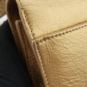 Pre-owned Yves Saint Laurent Monogram Fringe Golden Leather 381668 shoulderbag | stylenewstar