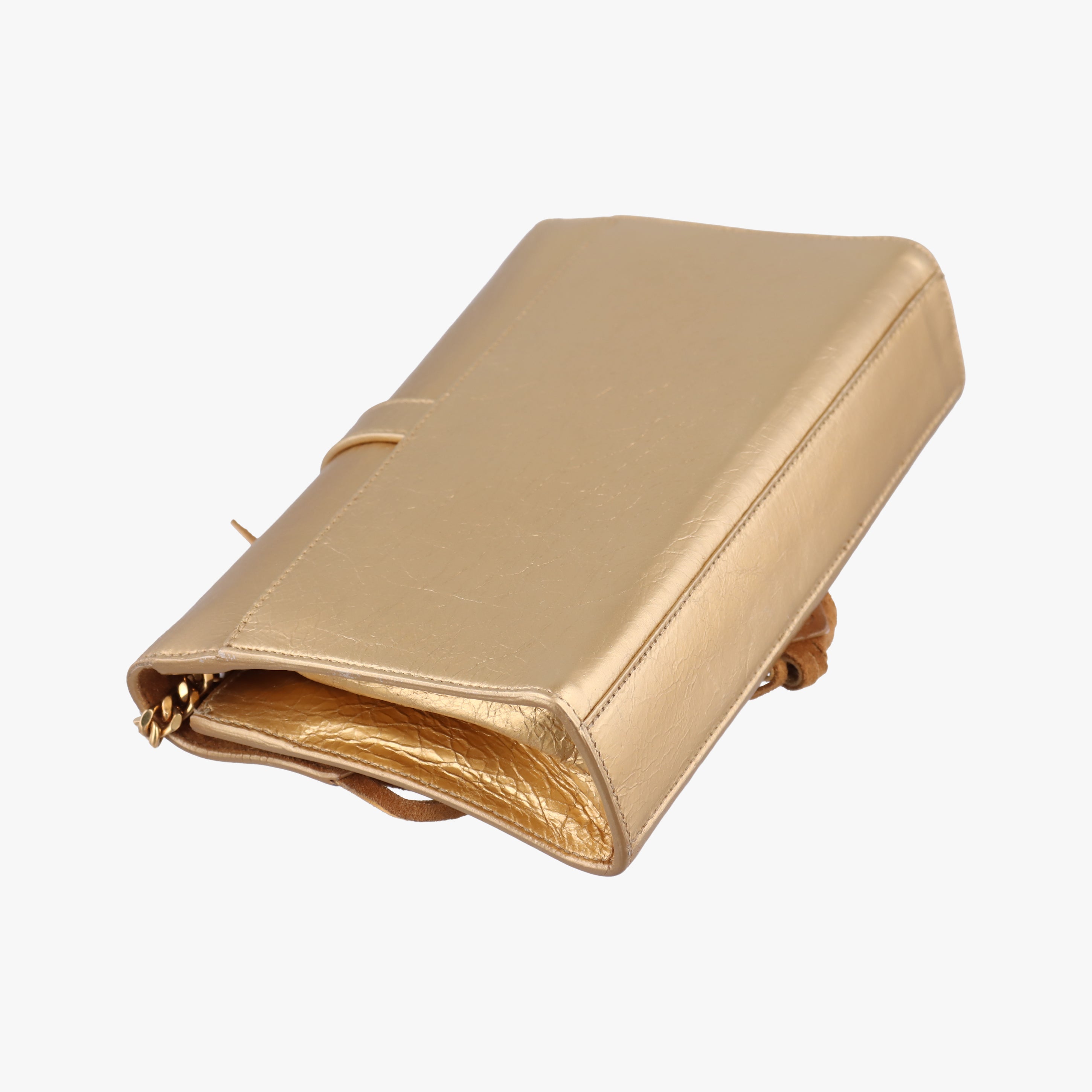 Pre-owned Yves Saint Laurent Monogram Fringe Golden Leather 381668 shoulderbag | stylenewstar