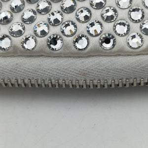 Pre-owned Prada Triangle Crystal White Leather 1NR015 shoulderbag | stylenewstar