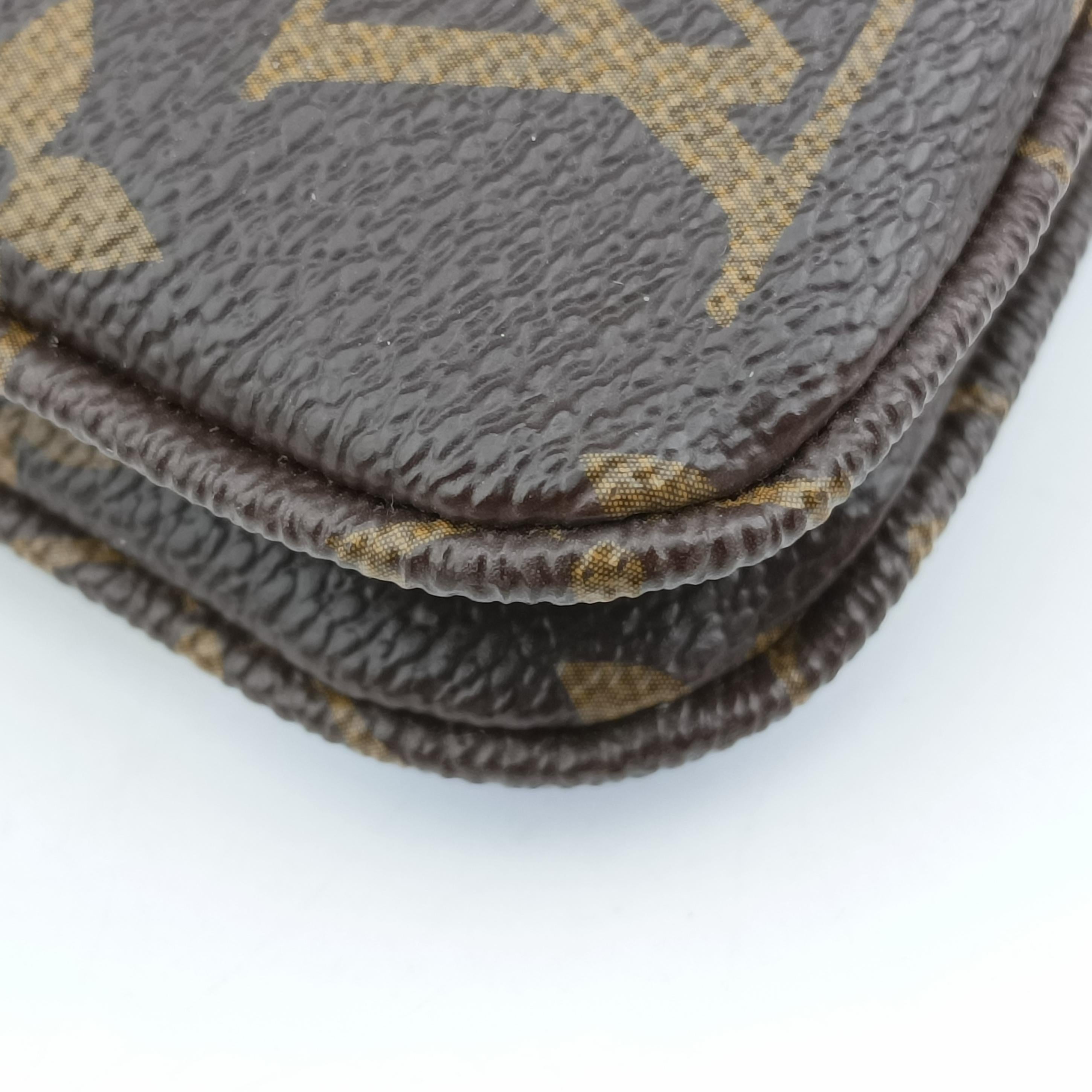 Vintage Louis Vuitton Pochette Double Zip brown×multicolor Monogram Canvas M68486 shoulderbag | stylenewstar