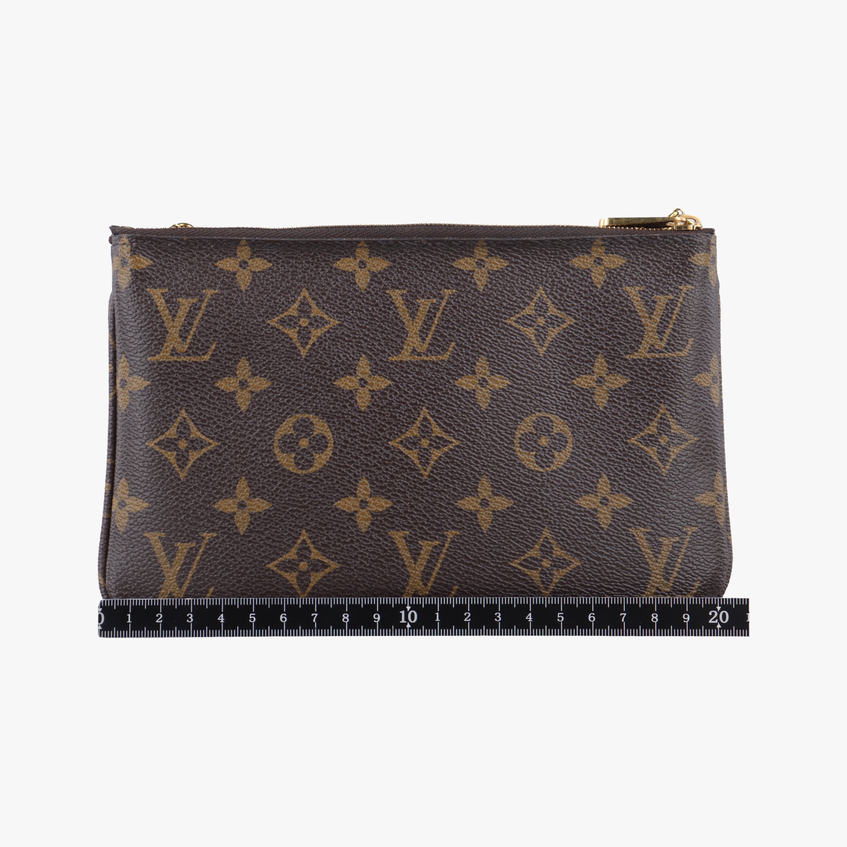 Vintage Louis Vuitton Pochette Double Zip brown×multicolor Monogram Canvas M68486 shoulderbag | stylenewstar