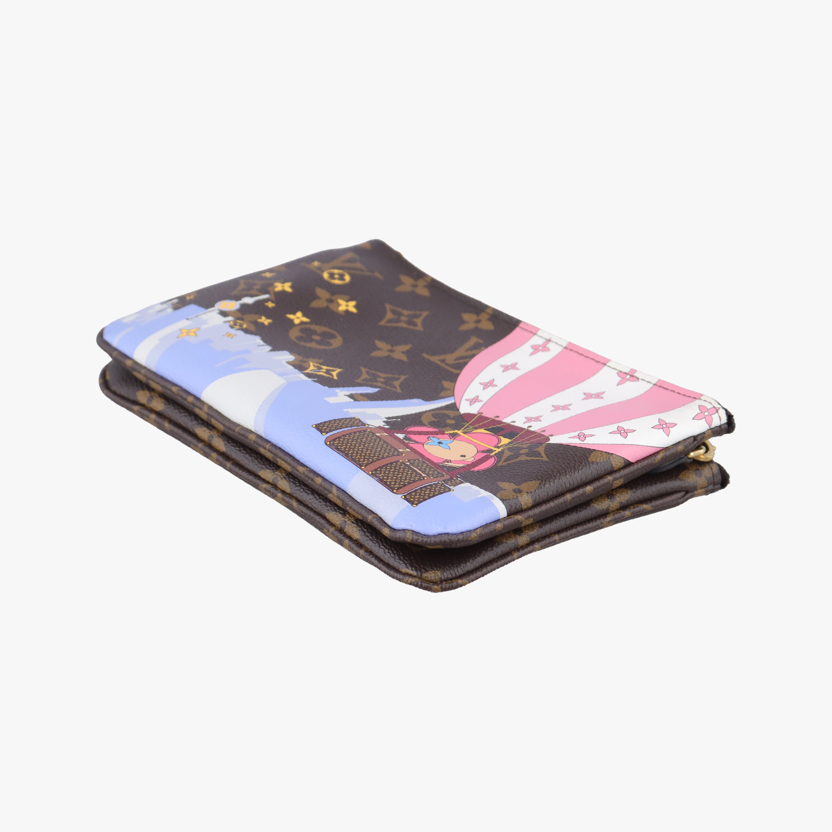 Vintage Louis Vuitton Pochette Double Zip brown×multicolor Monogram Canvas M68486 shoulderbag | stylenewstar