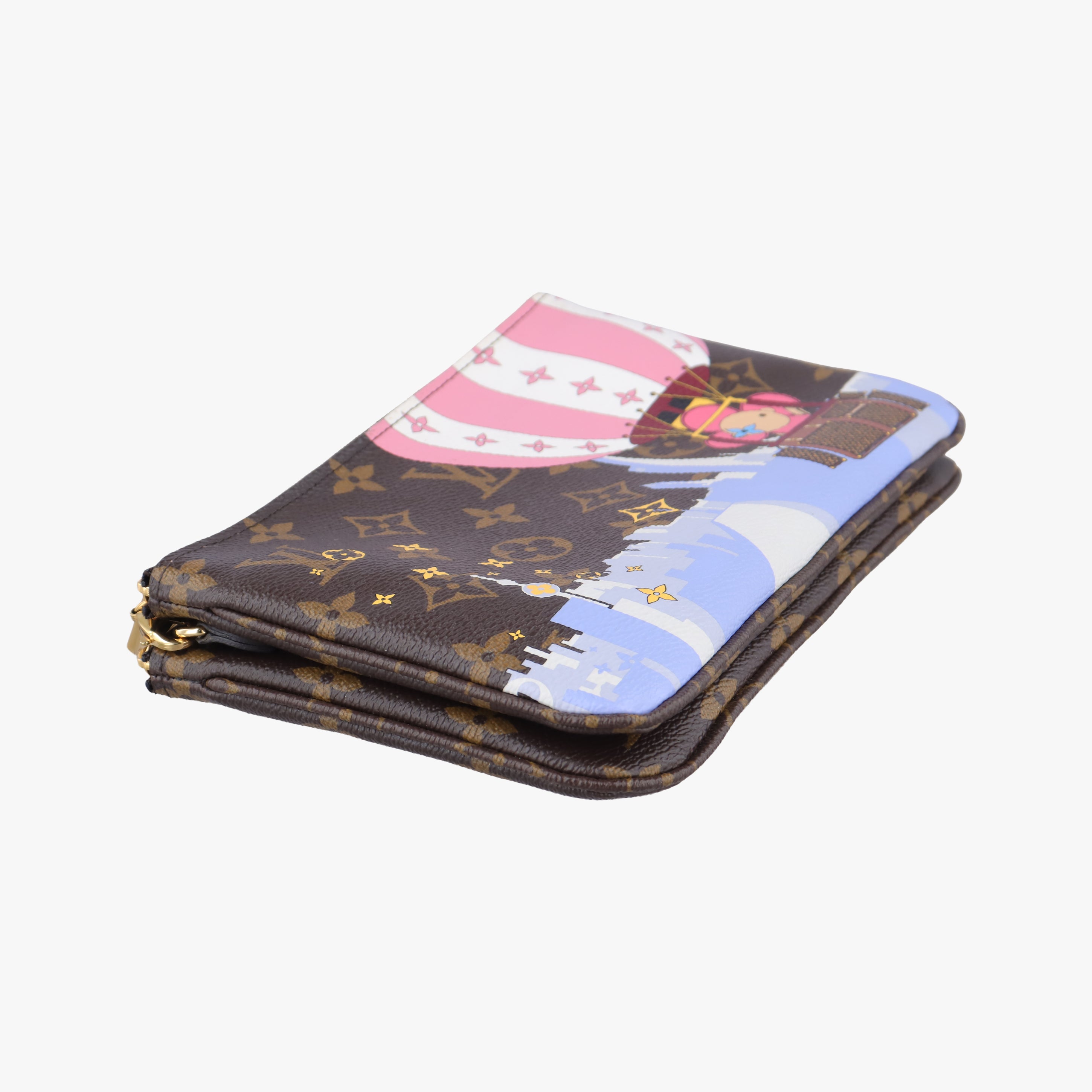 Vintage Louis Vuitton Pochette Double Zip brown×multicolor Monogram Canvas M68486 shoulderbag | stylenewstar