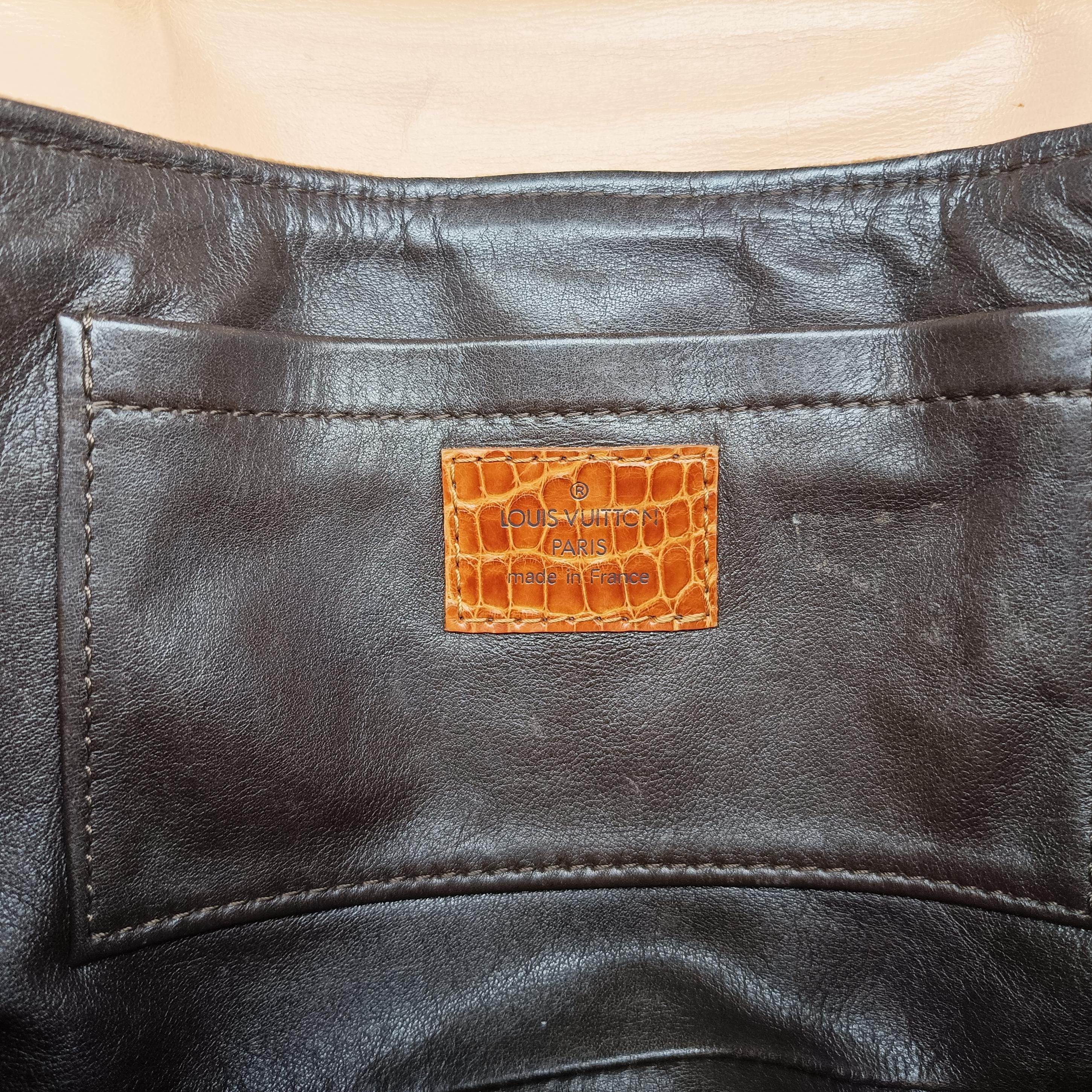 Pre-owned Louis Vuitton Irvine Brown x Multicolor Velour x Alligator M92773 handbag | stylenewstar