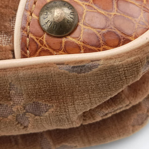 Pre-owned Louis Vuitton Irvine Brown x Multicolor Velour x Alligator M92773 handbag | stylenewstar