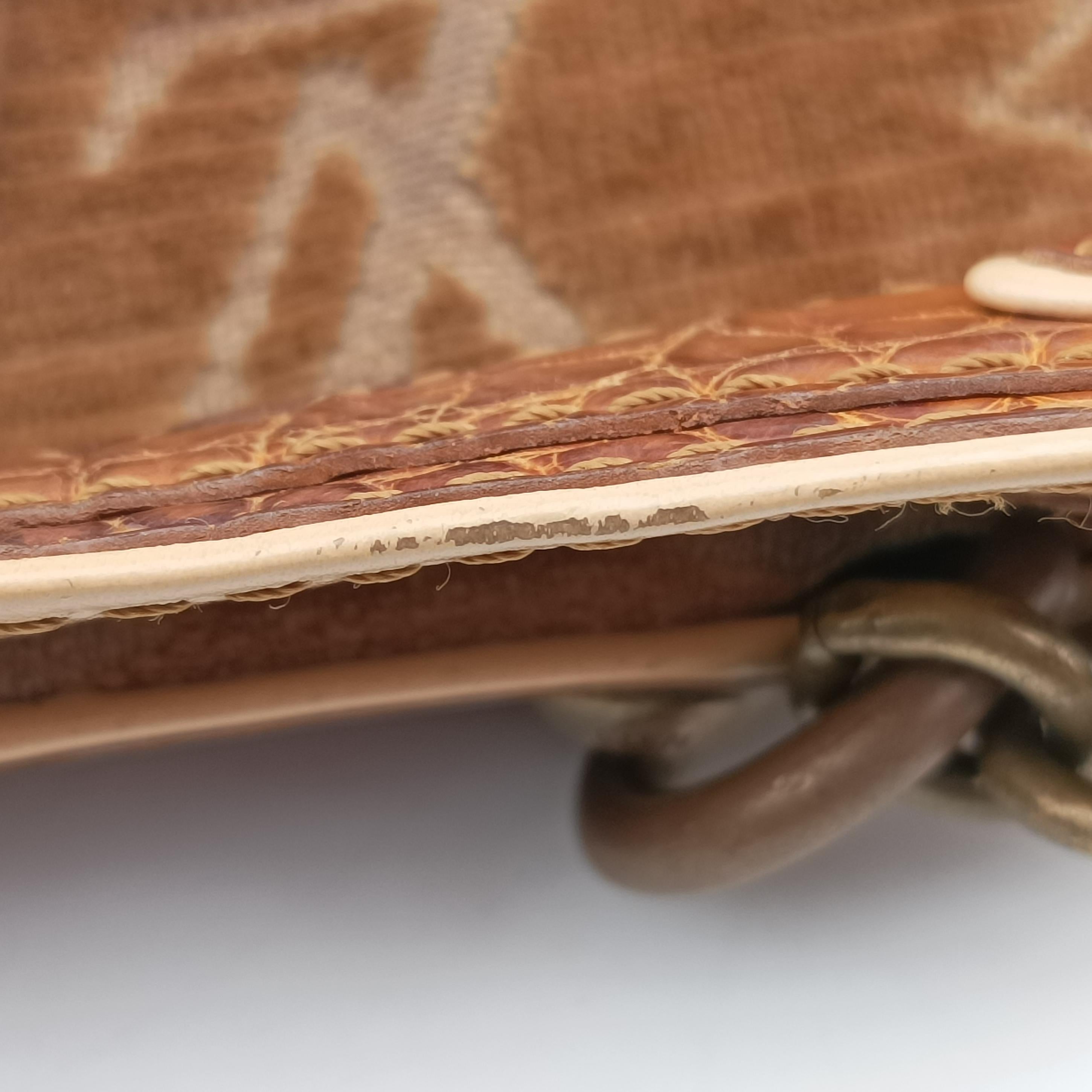 Pre-owned Louis Vuitton Irvine Brown x Multicolor Velour x Alligator M92773 handbag | stylenewstar