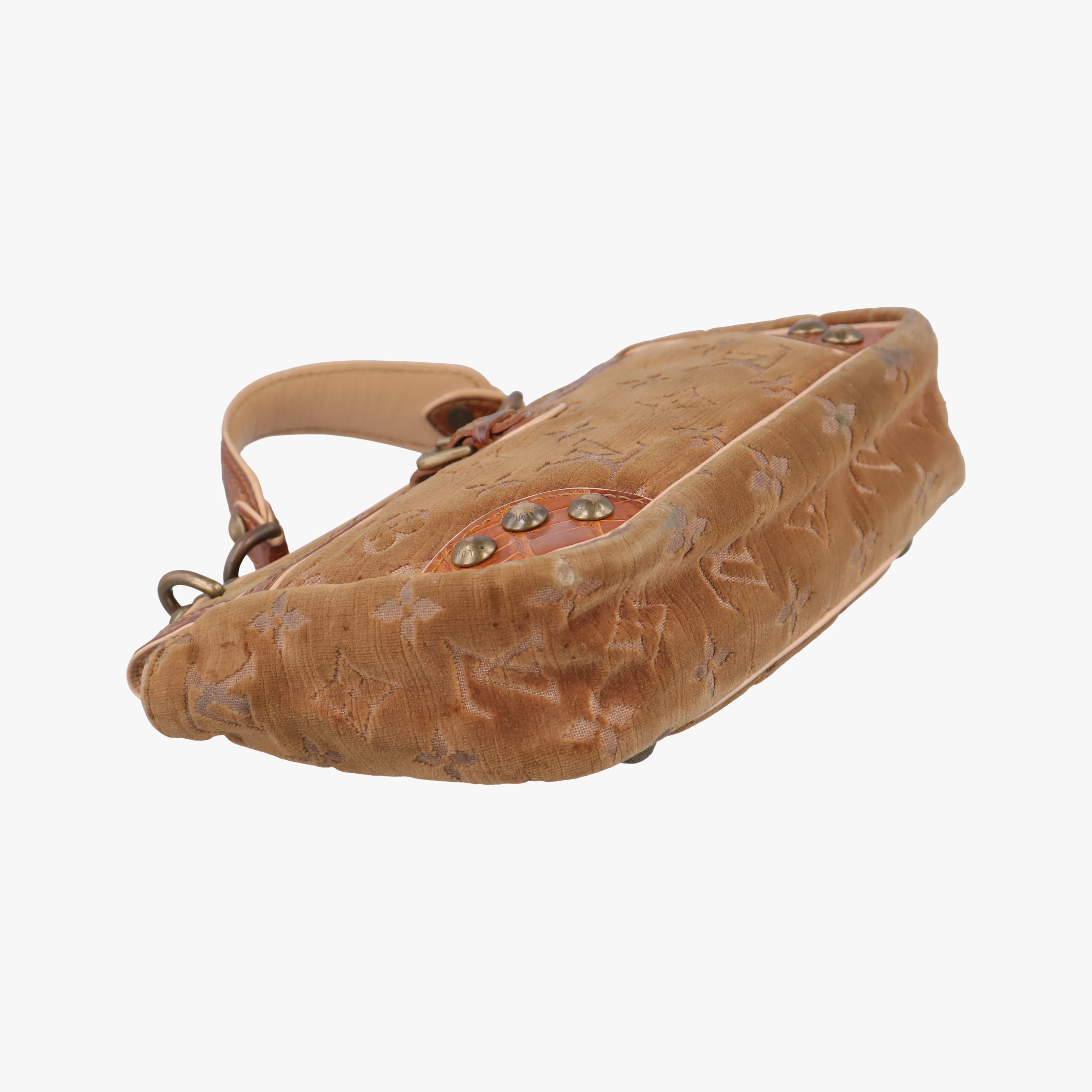 Pre-owned Louis Vuitton Irvine Brown x Multicolor Velour x Alligator M92773 handbag | stylenewstar