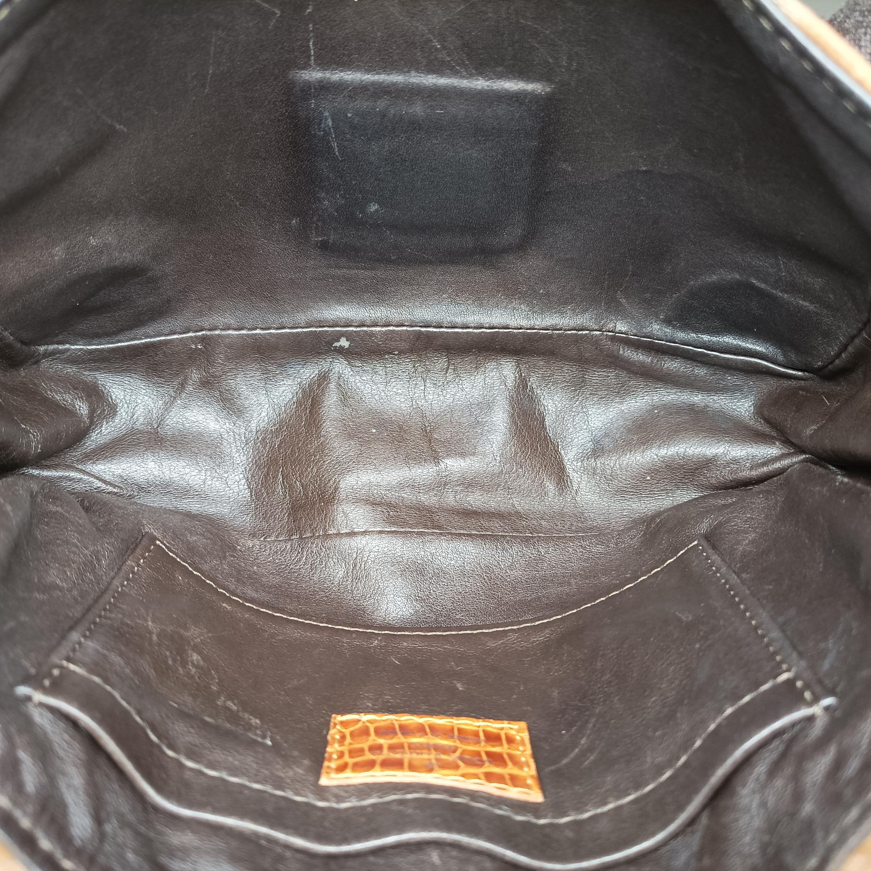 Pre-owned Louis Vuitton Irvine Brown x Multicolor Velour x Alligator M92773 handbag | stylenewstar