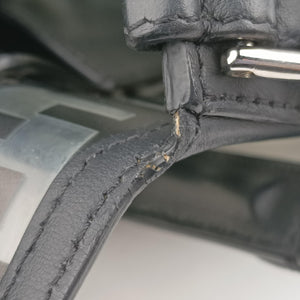 Pre-owned Fendi BAGUETTE Clear×black PVC coated canvas 8BR600 shoulderbag | stylenewstar