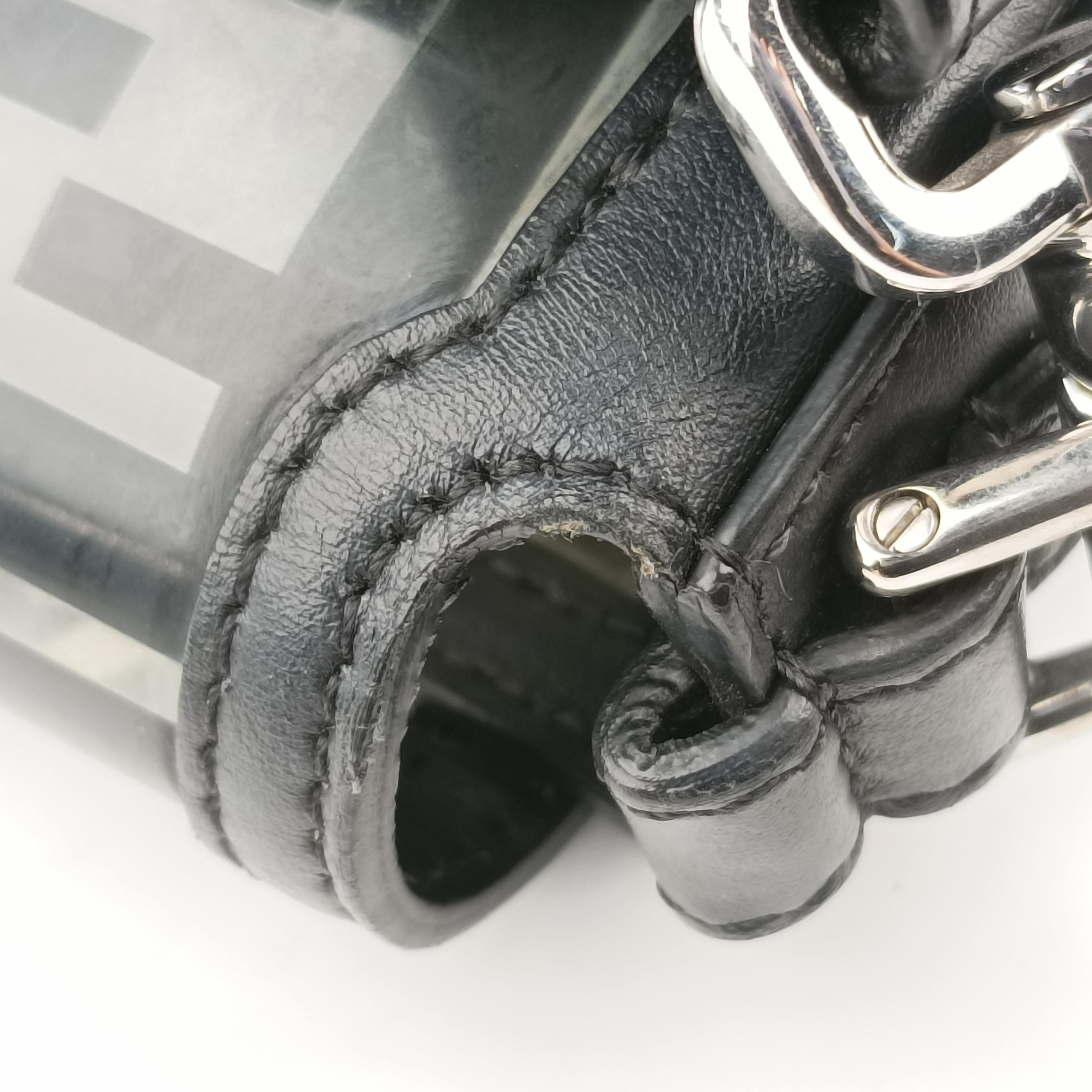 Pre-owned Fendi BAGUETTE Clear×black PVC coated canvas 8BR600 shoulderbag | stylenewstar