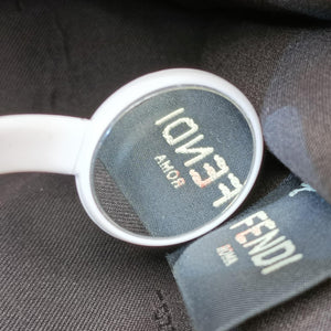 Pre-owned Fendi Zucca Flat Baguette Yellow×white Leather×canvas 7VA524 shoulderbag | stylenewstar