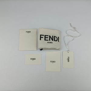 Pre-owned Fendi Zucca Flat Baguette Yellow×white Leather×canvas 7VA524 shoulderbag | stylenewstar