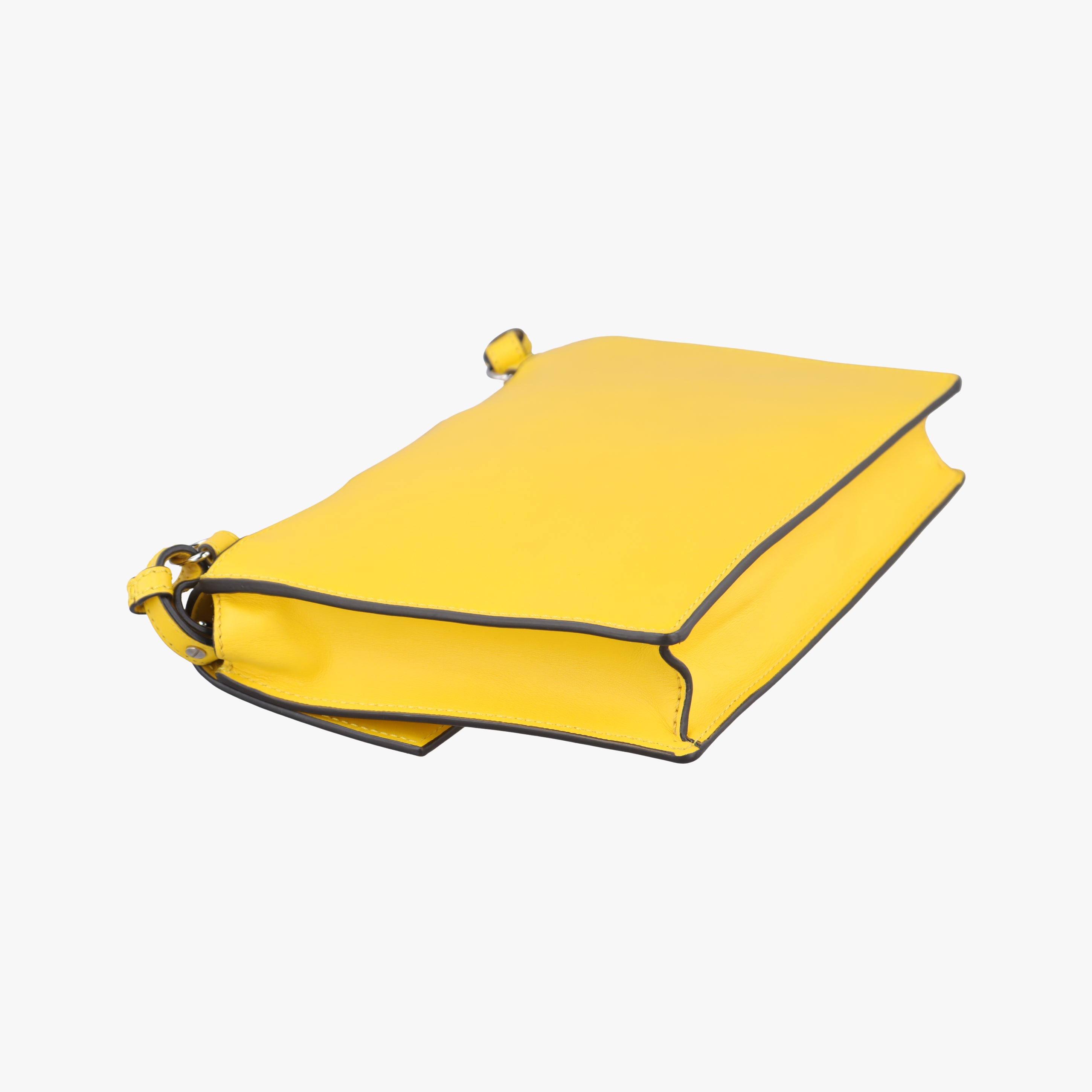 Pre-owned Fendi Zucca Flat Baguette Yellow×white Leather×canvas 7VA524 shoulderbag | stylenewstar