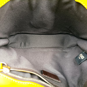 Pre-owned Fendi Zucca Flat Baguette Yellow×white Leather×canvas 7VA524 shoulderbag | stylenewstar