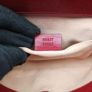 Pre-owned Gucci Ophidia Navy×red Suede x leather 503877 shoulderbag | stylenewstar