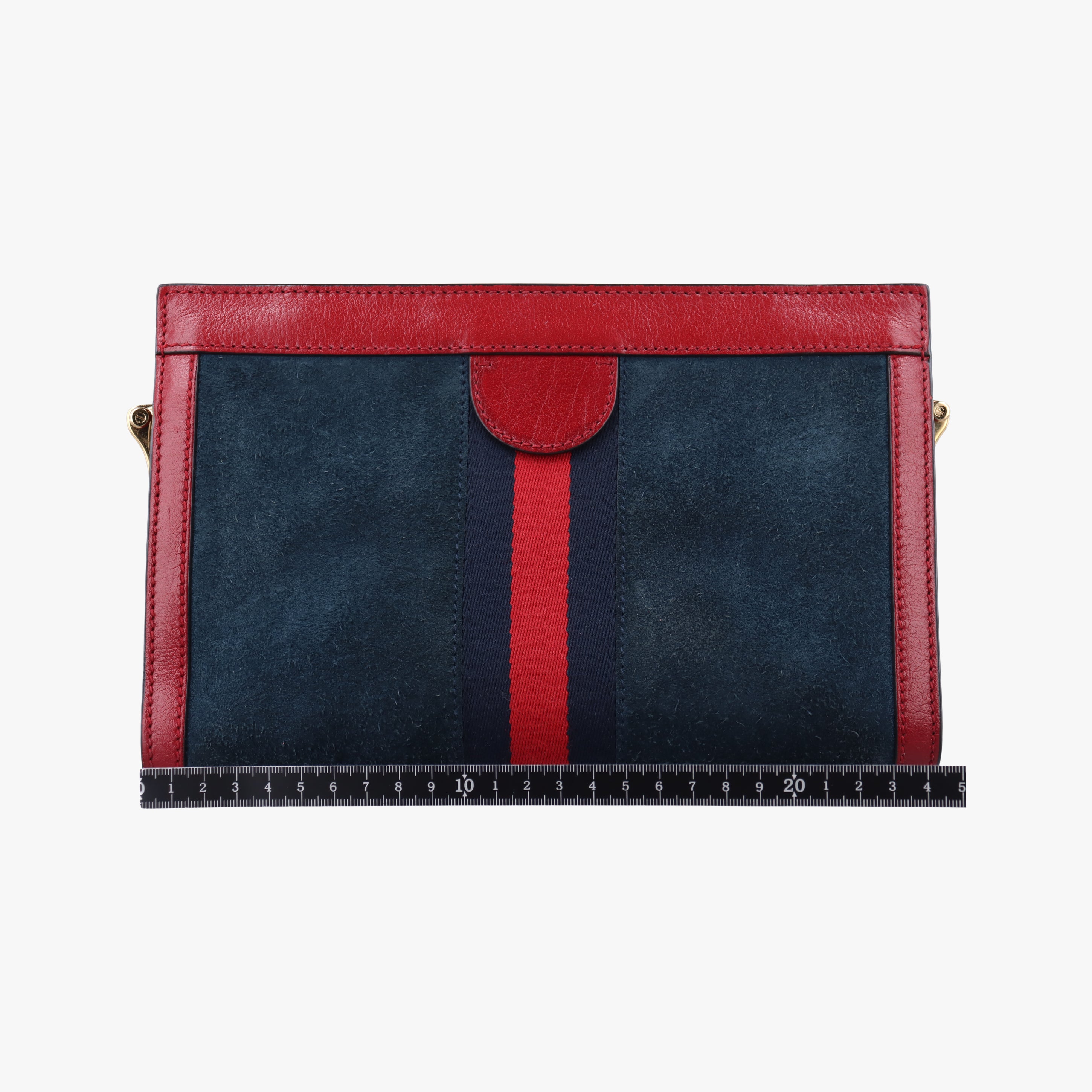 Pre-owned Gucci Ophidia Navy×red Suede x leather 503877 shoulderbag | stylenewstar
