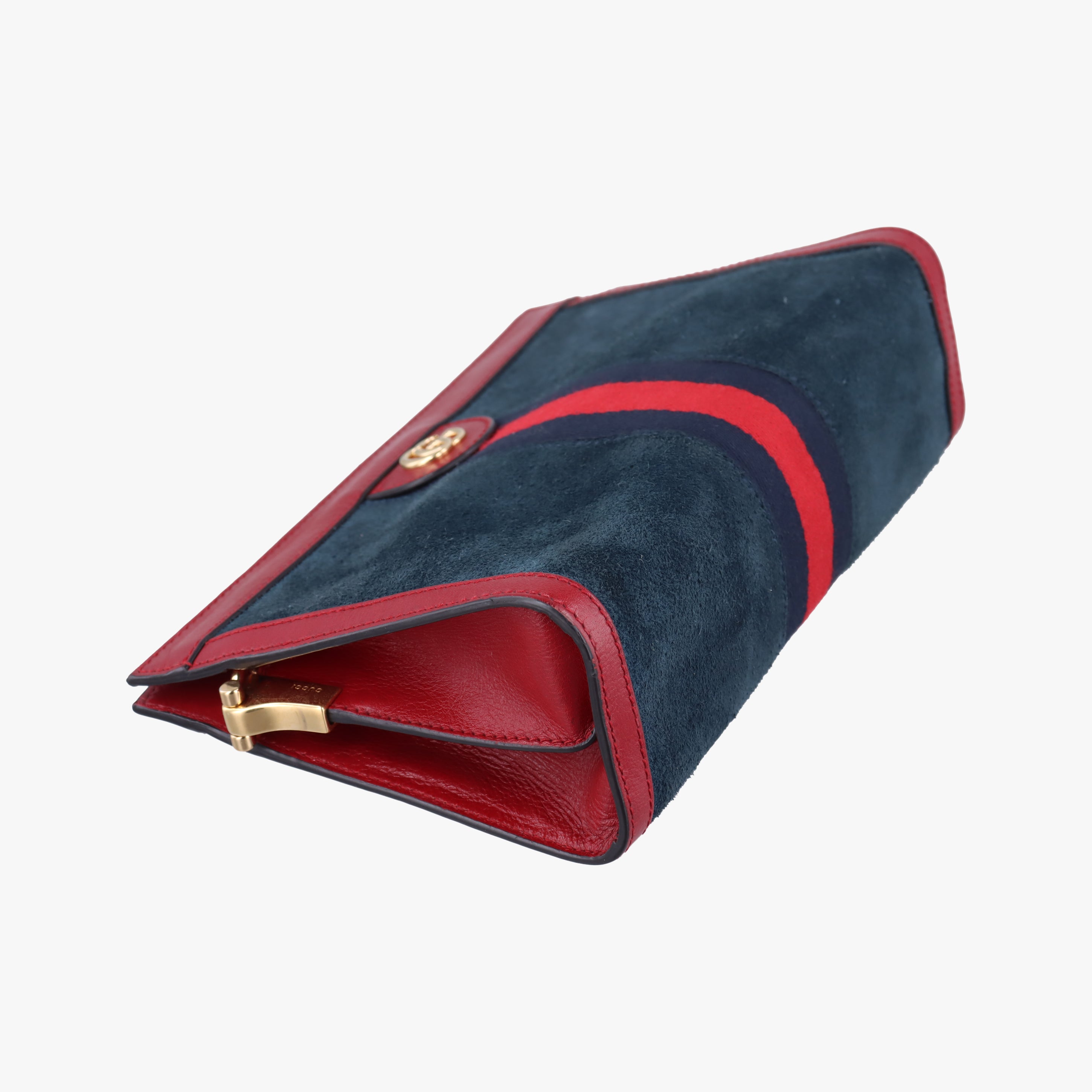 Pre-owned Gucci Ophidia Navy×red Suede x leather 503877 shoulderbag | stylenewstar
