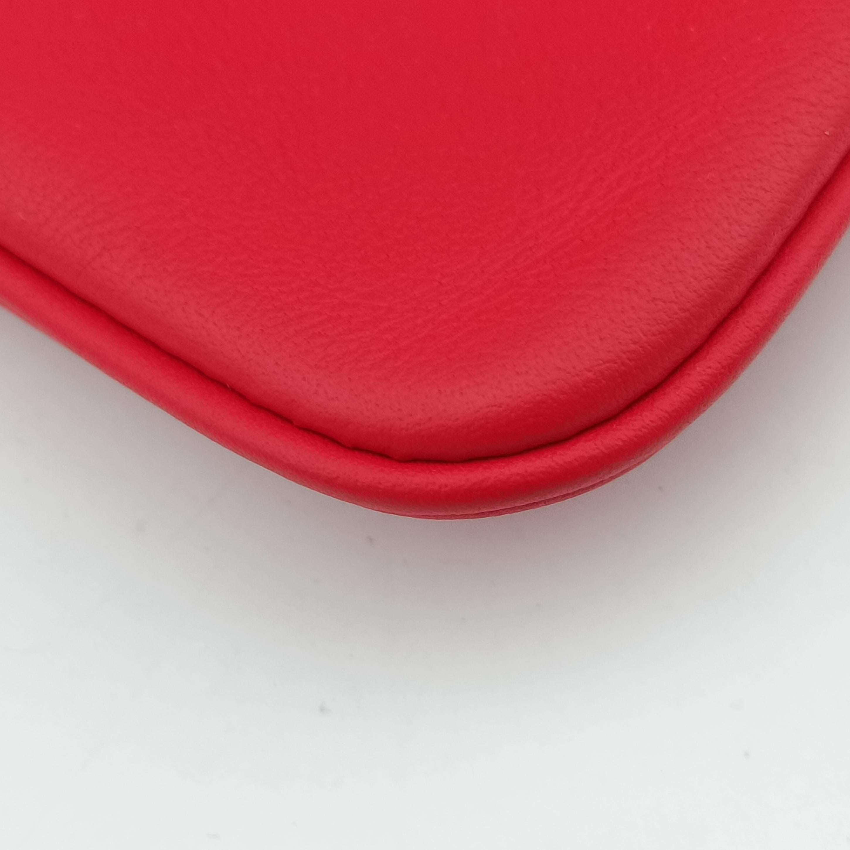 Pre-owned Hermes Sac Aline mini Red lambskin  shoulderbag | stylenewstar