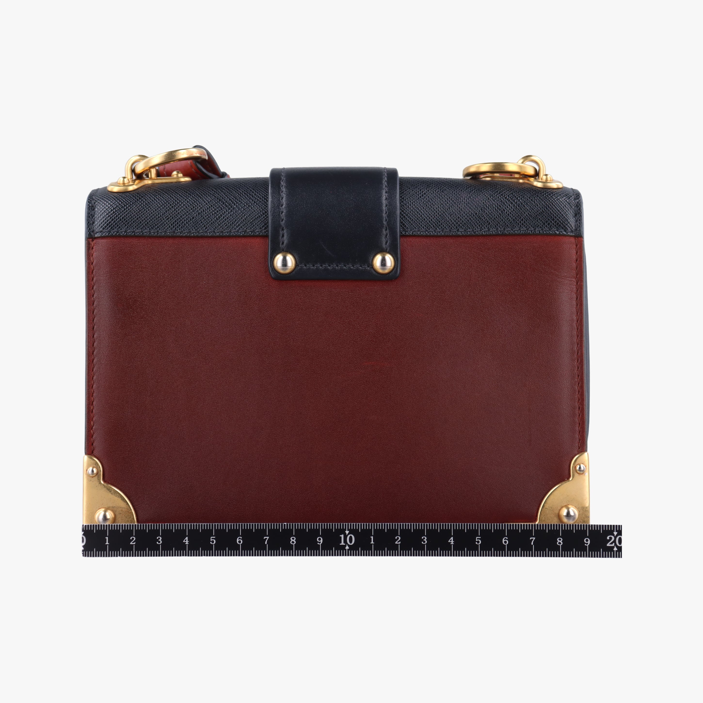 Pre-owned Prada Animalier Cahier Lions Head Brown×black Leather 1BD089 shoulderbag | stylenewstar