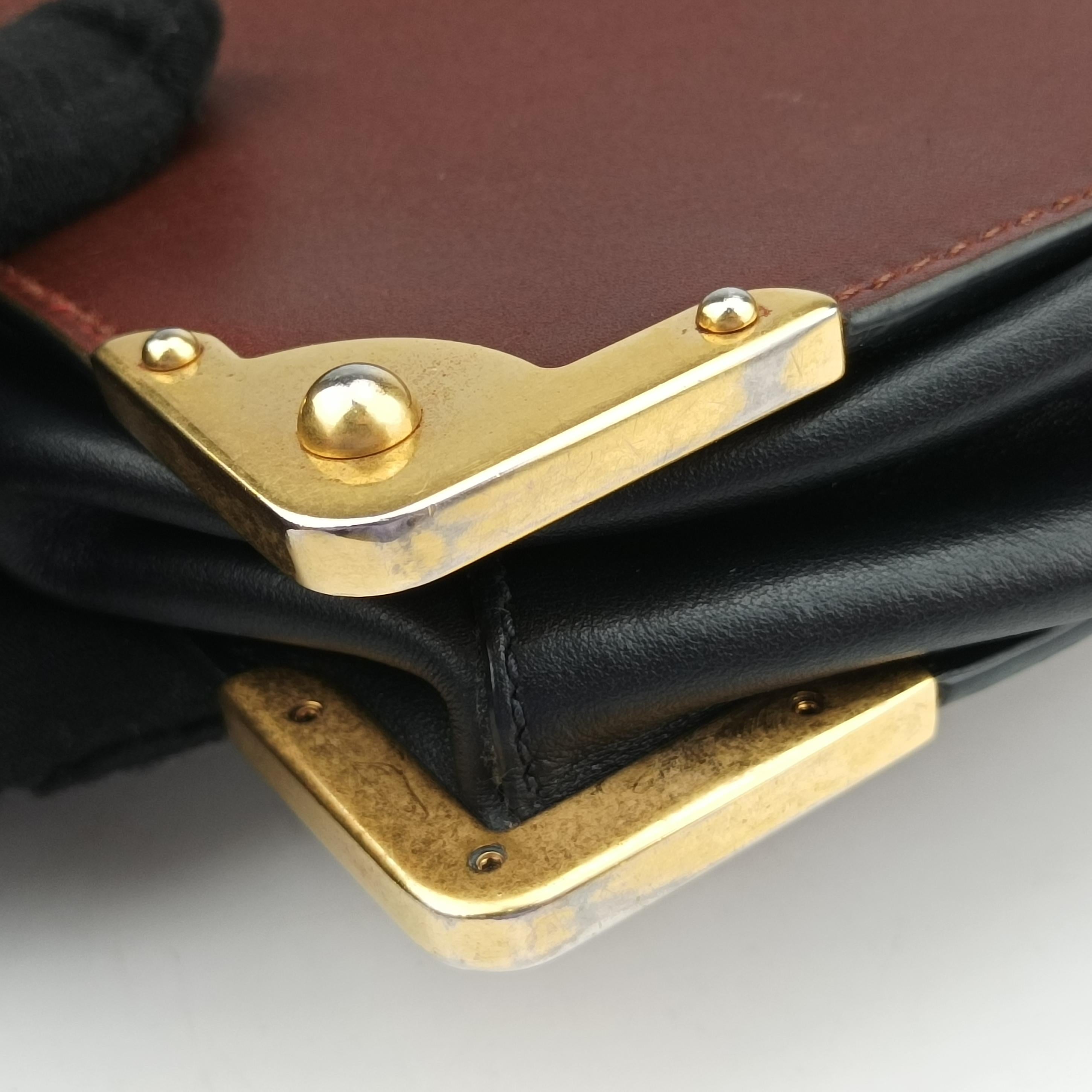 Pre-owned Prada Animalier Cahier Lions Head Brown×black Leather 1BD089 shoulderbag | stylenewstar