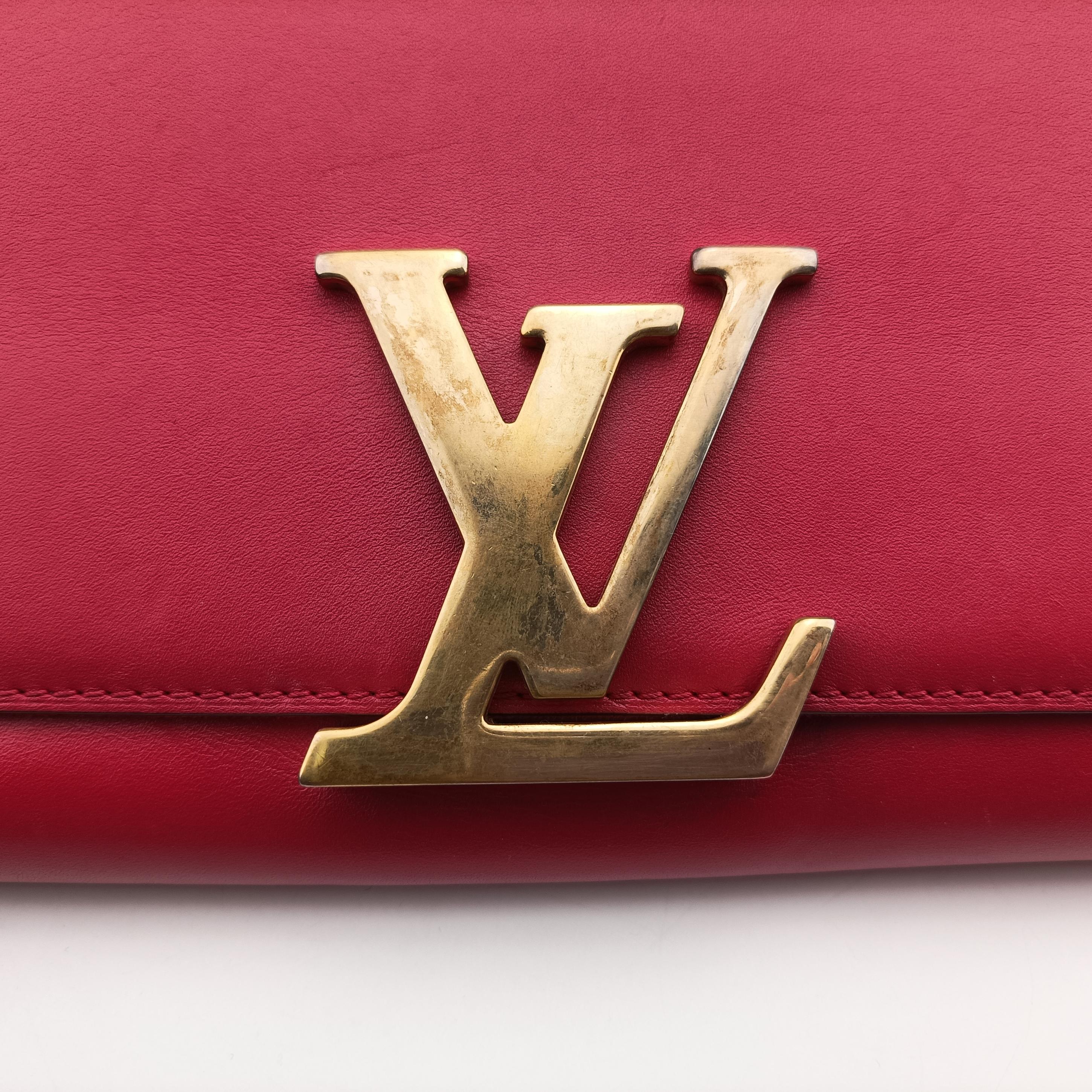 Pre-owned Louis Vuitton Pochette Louise GM Red leather M94647 shoulderbag | stylenewstar