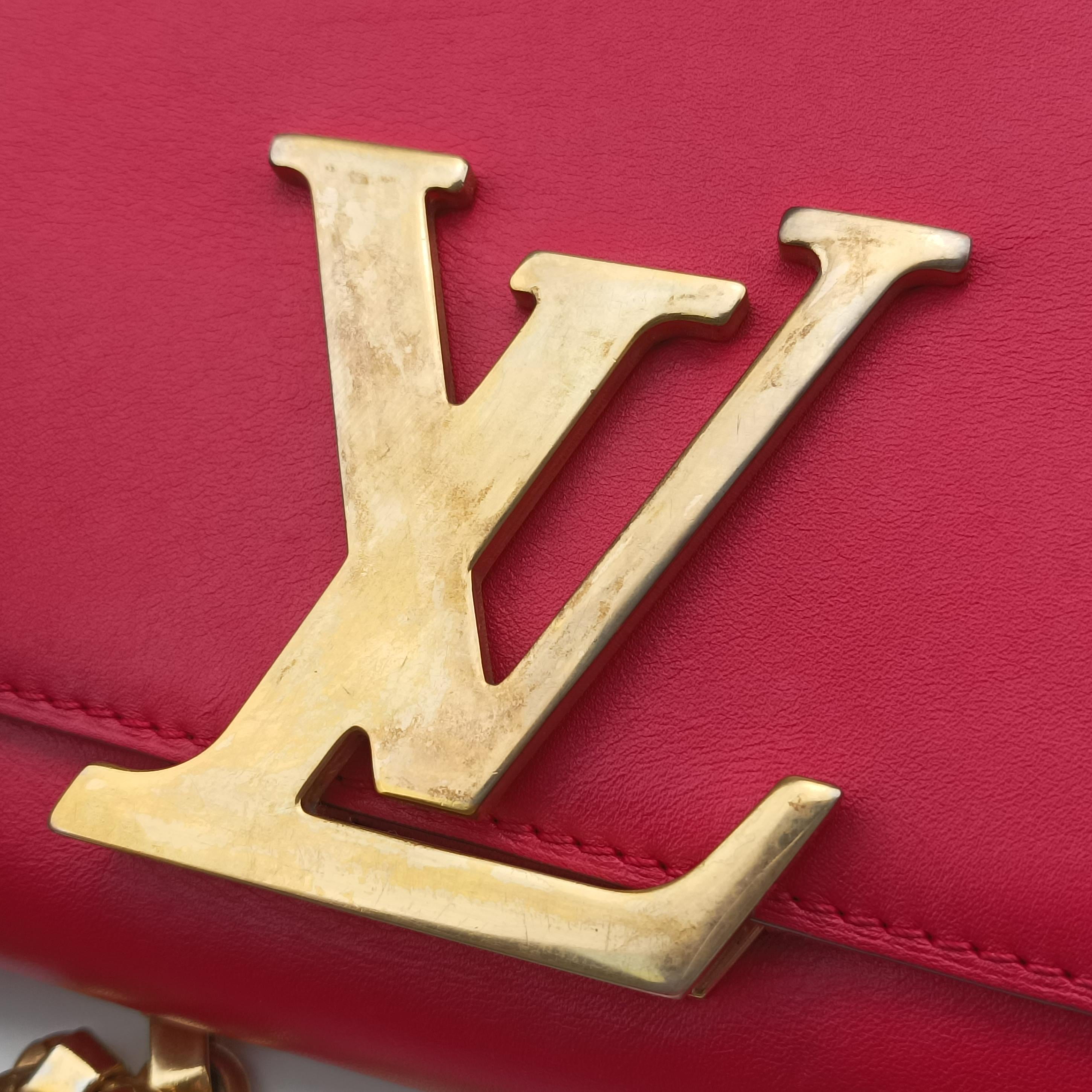 Pre-owned Louis Vuitton Pochette Louise GM Red leather M94647 shoulderbag | stylenewstar