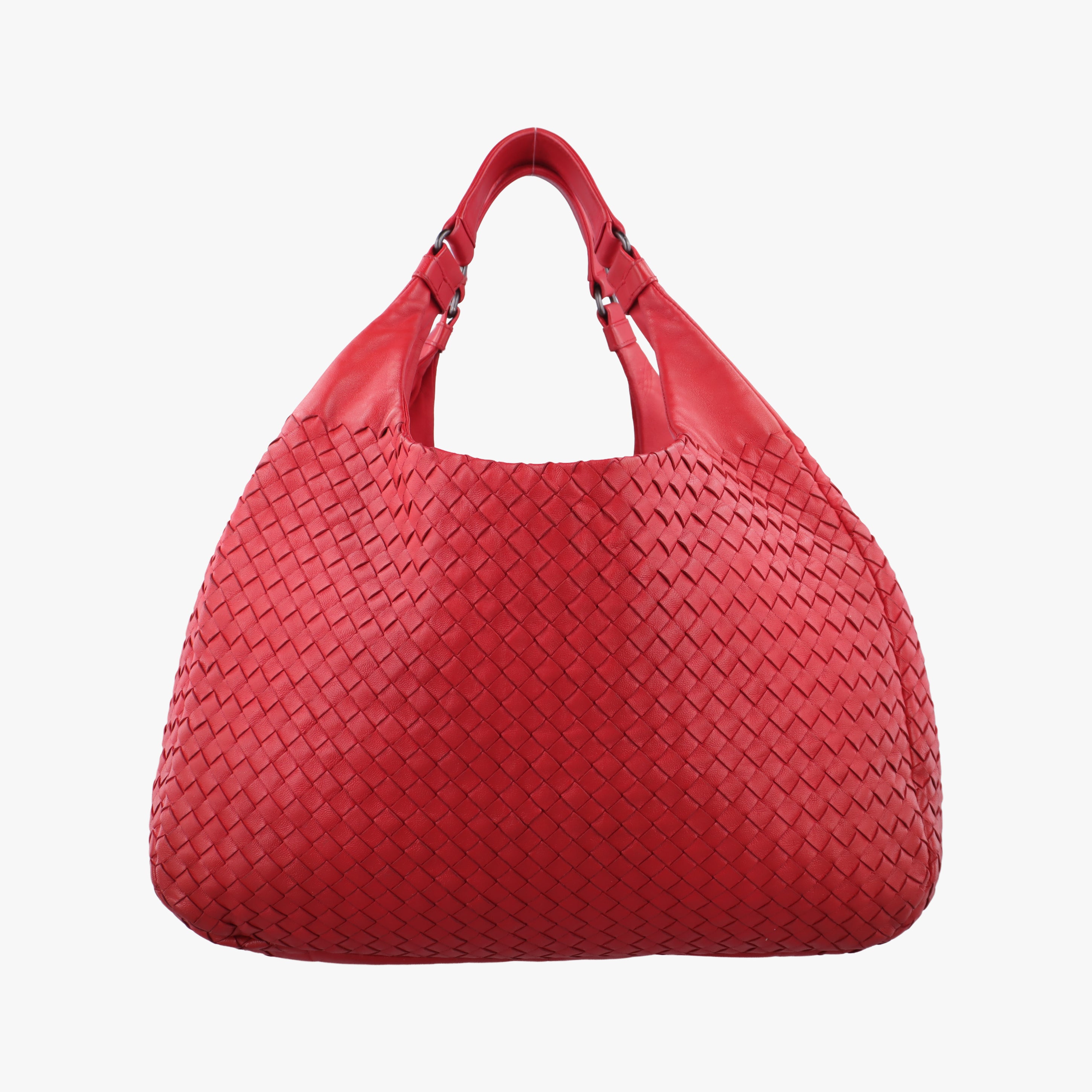 Pre-owned Bottega Veneta CAMPANA Intrecciato Red lambskin  shoulderbag | stylenewstar